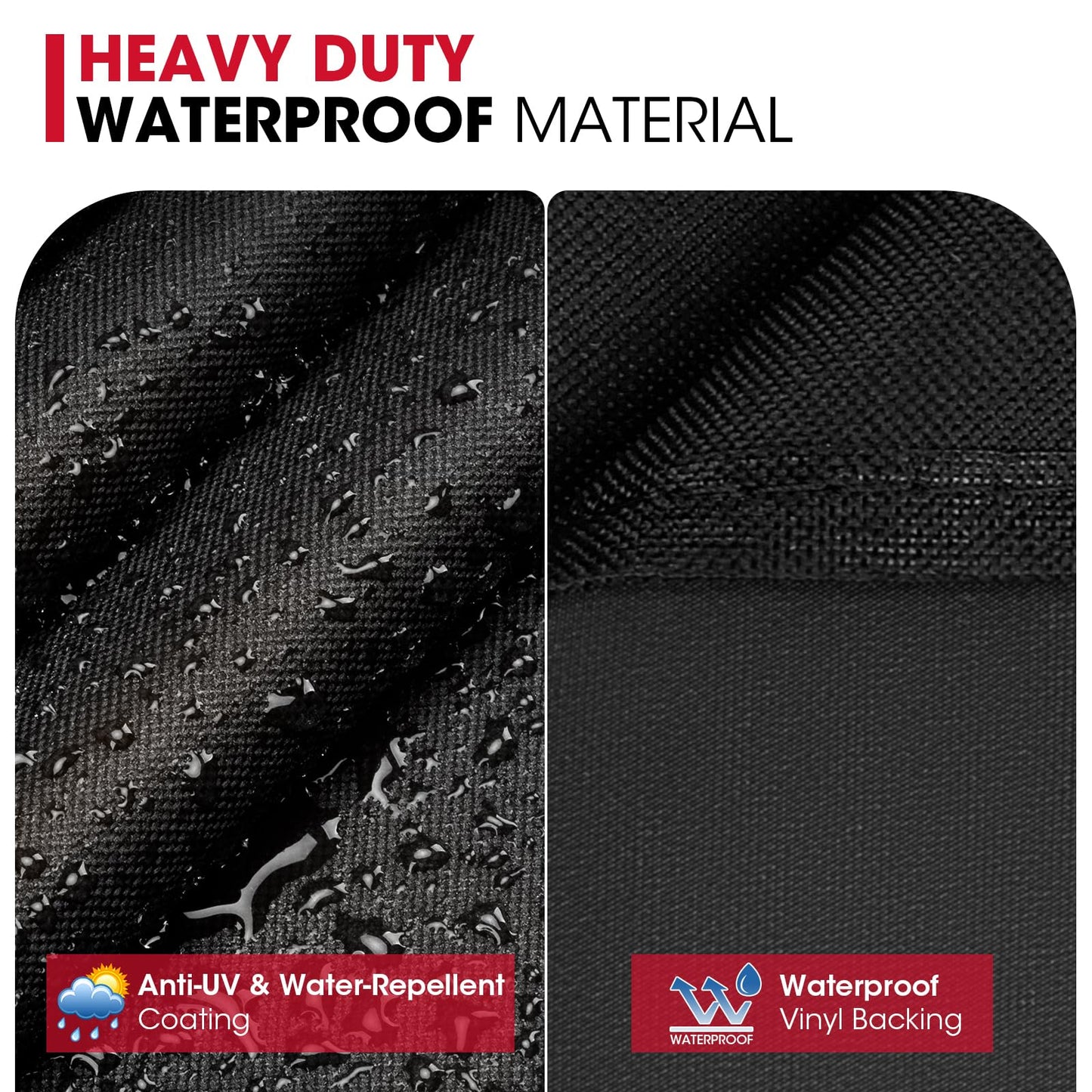 Unicook Heavy Duty Waterproof 2 Burner BBQ Cover, 32-Inch Square Housse BBQ, Small Space Barbecue Grill Cover, Fade Resistant, Compatible for Collapsed Side Tables for Weber Char-Broil and More