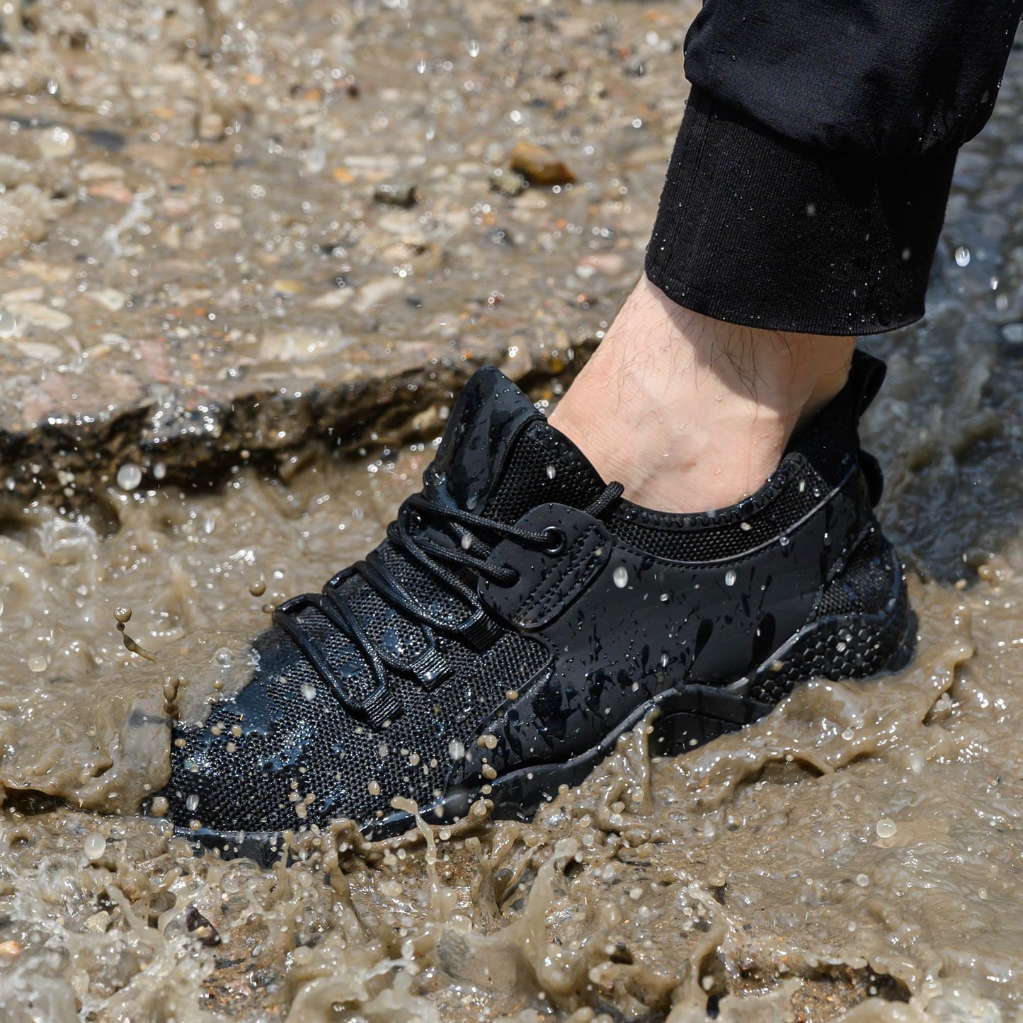 Ulogu Non Slip Waterproof Shoes for Women,Slip On Work Loafers Food Service Restaurant Kitchen Chef Shoes Lightweight Comfort Walking Sneakers Black