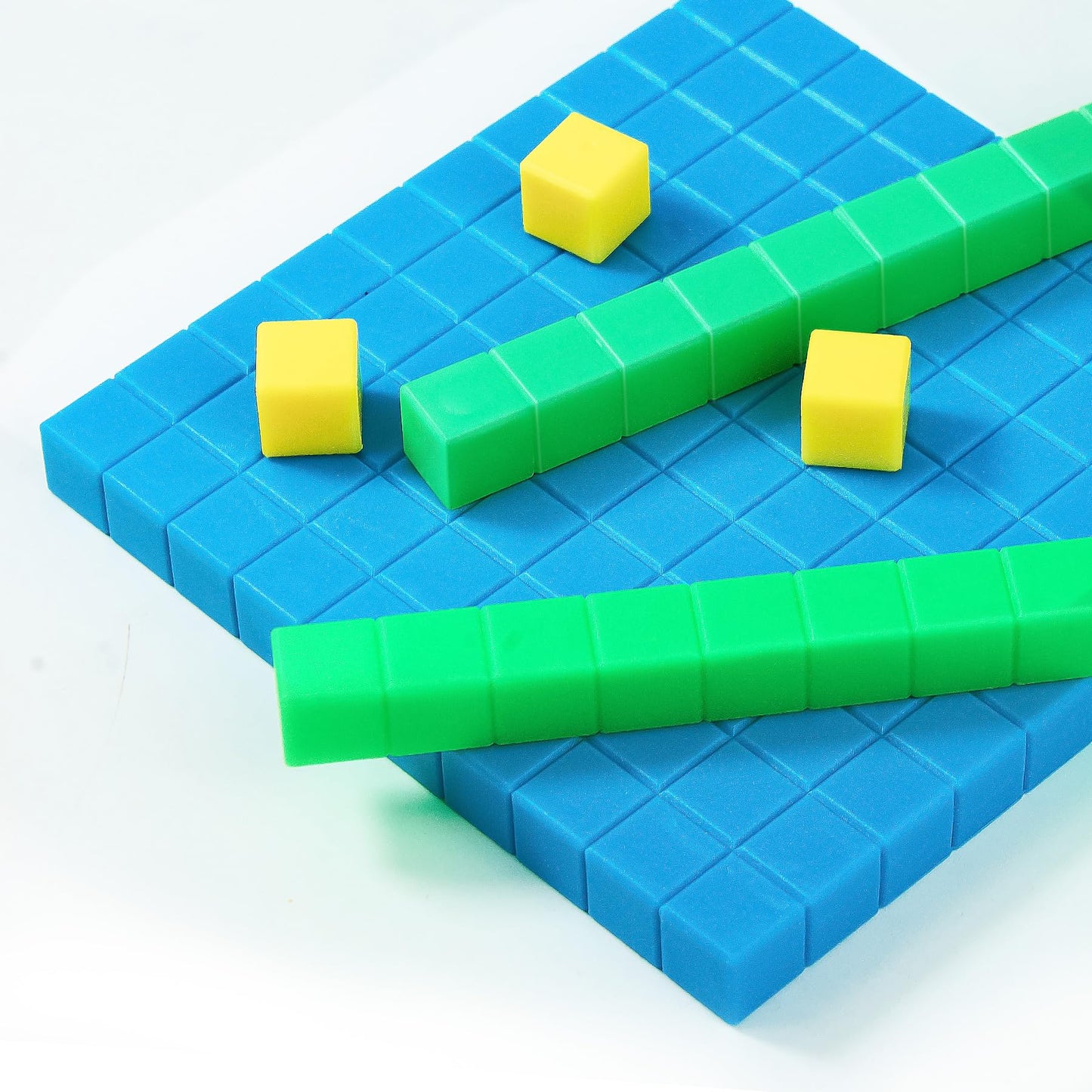 TOMMYHOME Plastic Base Ten Blocks Set,Maths manipulatives for 2nd Grade classrooms.Place Value Blocks,Counting Cubes to Help Kids Learn Maths.
