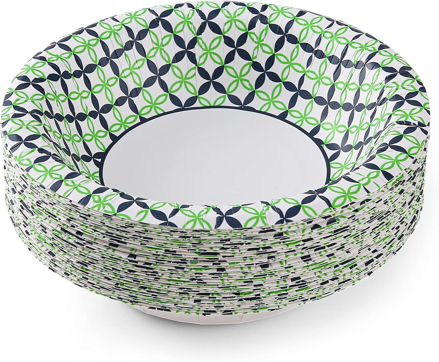 Glad Round Disposable Paper Bowls, Happy Daisies Design - Heavy Duty, Soak Proof, Cut-Resistant, Microwavable Bowl for All Foods & Daily Use, 16 Oz, 40 Count - 6 Pack