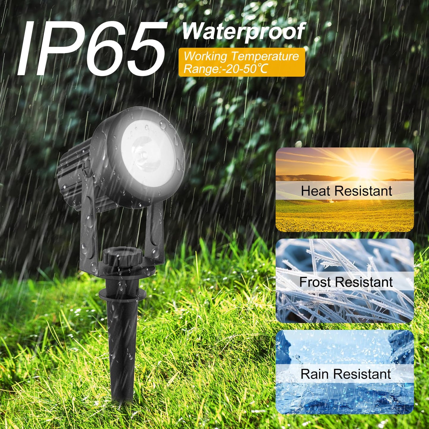 2W Solar Spotlights,T-SUNRISE IP65 Waterproof Outdoor Solar Lights Landscape Lighting Wall Light Auto On/Off with 2 Warm White Dual Spot Headlamp for Tree,Patio, Yard, Garden