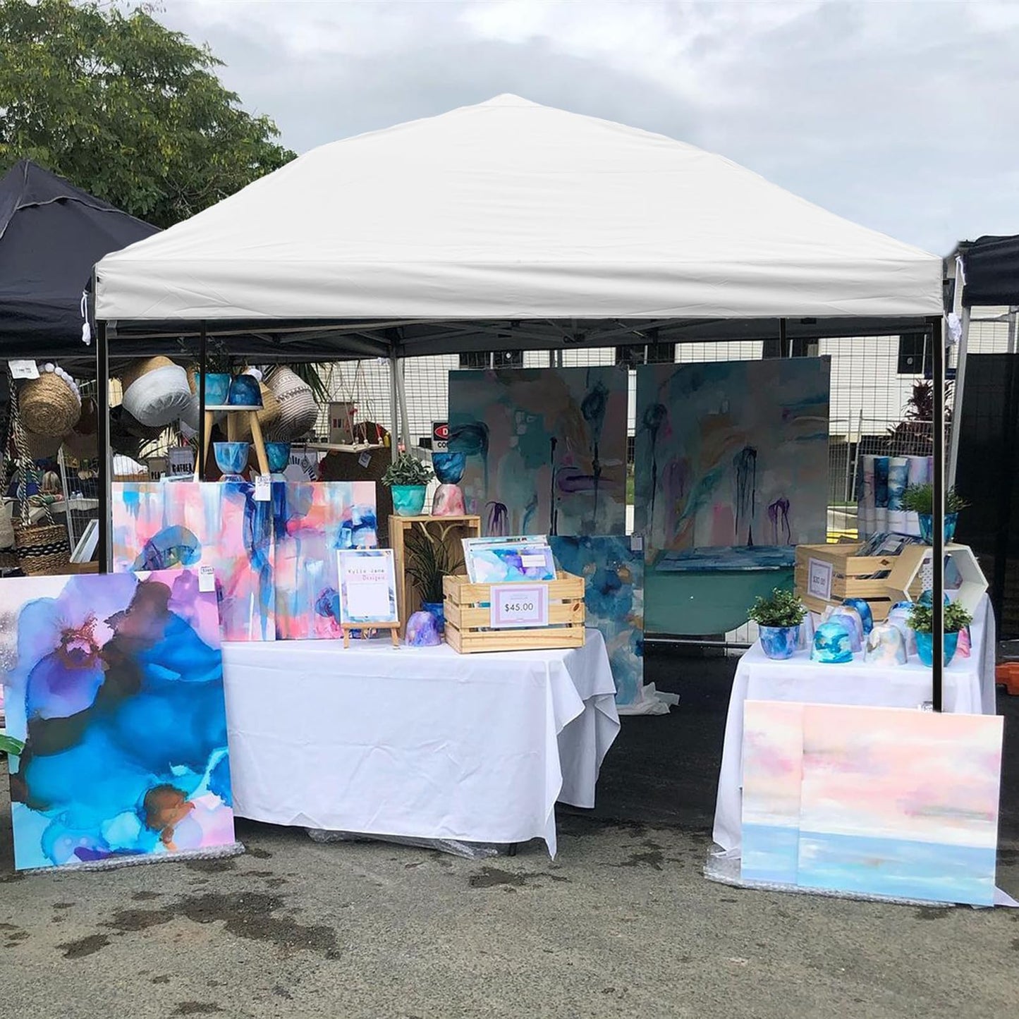 10x10 Canopy Replacement top,10x10ft Pop Up Canopy Top Cover,Silver Coated Replacement Canopy top for Straight Leg Canopy Frame,White(1 PCS Top Cover Only)