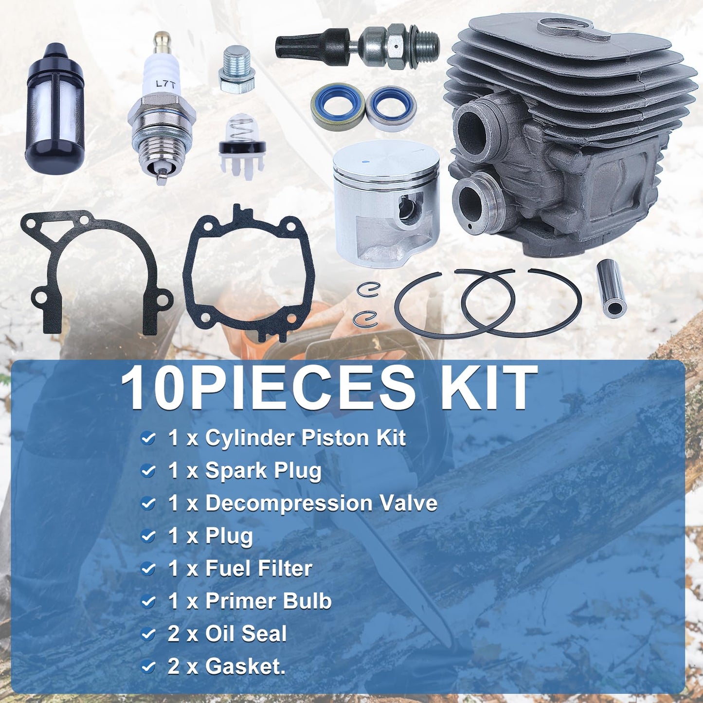 AUMEL 50mm Cylinder Piston Gaskets Kit Fit Stihl TS410 TS420 TS 410 420 Cut-Off Saw Replace 4238 020 1202.