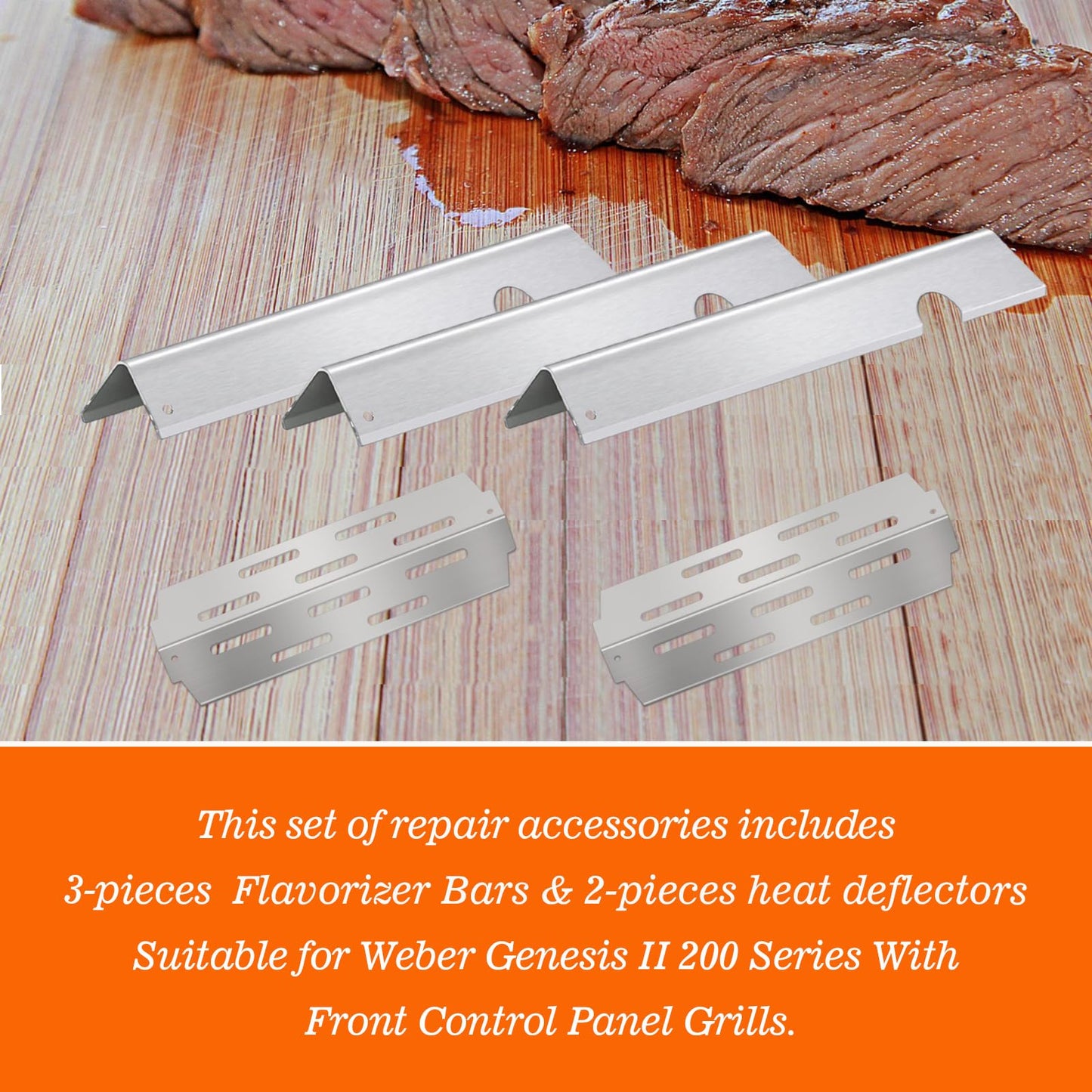 Tombili 17" 16 Ga Upgraded Parts Replacement for Weber Genesis II Flavorizer Bar, Fits Weber Genesis II 200 Series E210 S210 LX E240 LX S240 Grill Parts. for Weber Genesis Accessories.