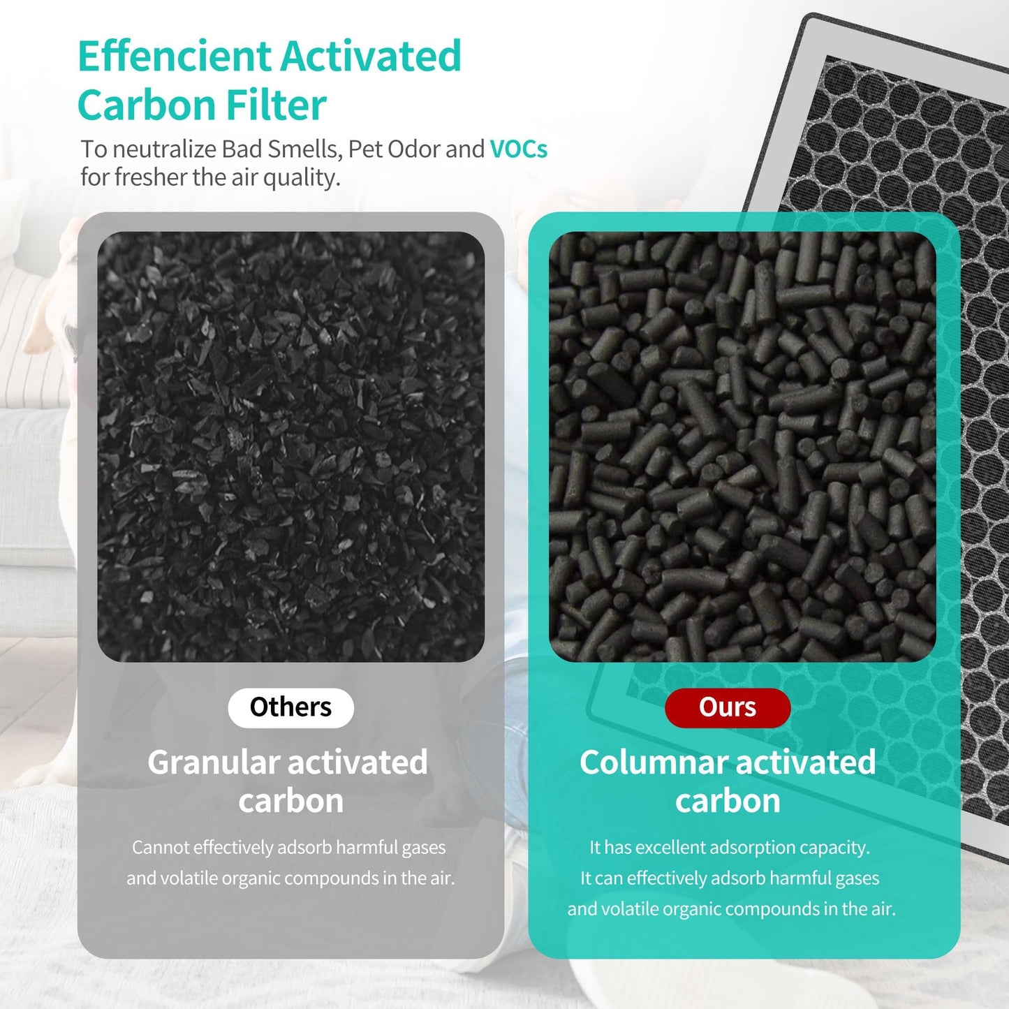 4 X JF260 Replacement Filter Compatible with JF260 Air Purifier and AP1273 Air Purifier, 3-in-1 Filtration System H13 True HEPA Filter and Activated Carbon Filter, Part # JF260-RF,Silver 4 Pack