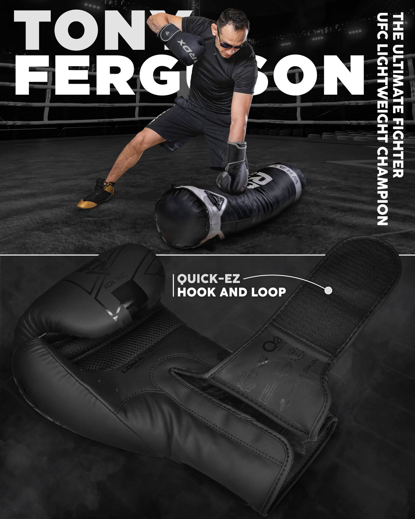 RDX Boxing Gloves, Pro Training Sparring, Maya Hide Leather, Muay Thai MMA Kickboxing, Men Women Adult, Heavy Punching Bag Focus Mitts Pads Workout, Ventilated Palm, Multi Layered, 8 10 12 14 16 18 Oz