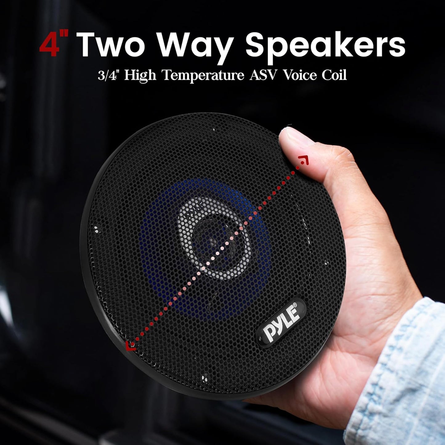 6.5" Three-Way Sound Speaker System - 180 W RMS/360W Power Handling W/ 4 Ohm Impedance and 3/4'' Piezo Tweeter For Car Component Stereo, Round Shaped Pro Full Range Triaxial Loud Audio