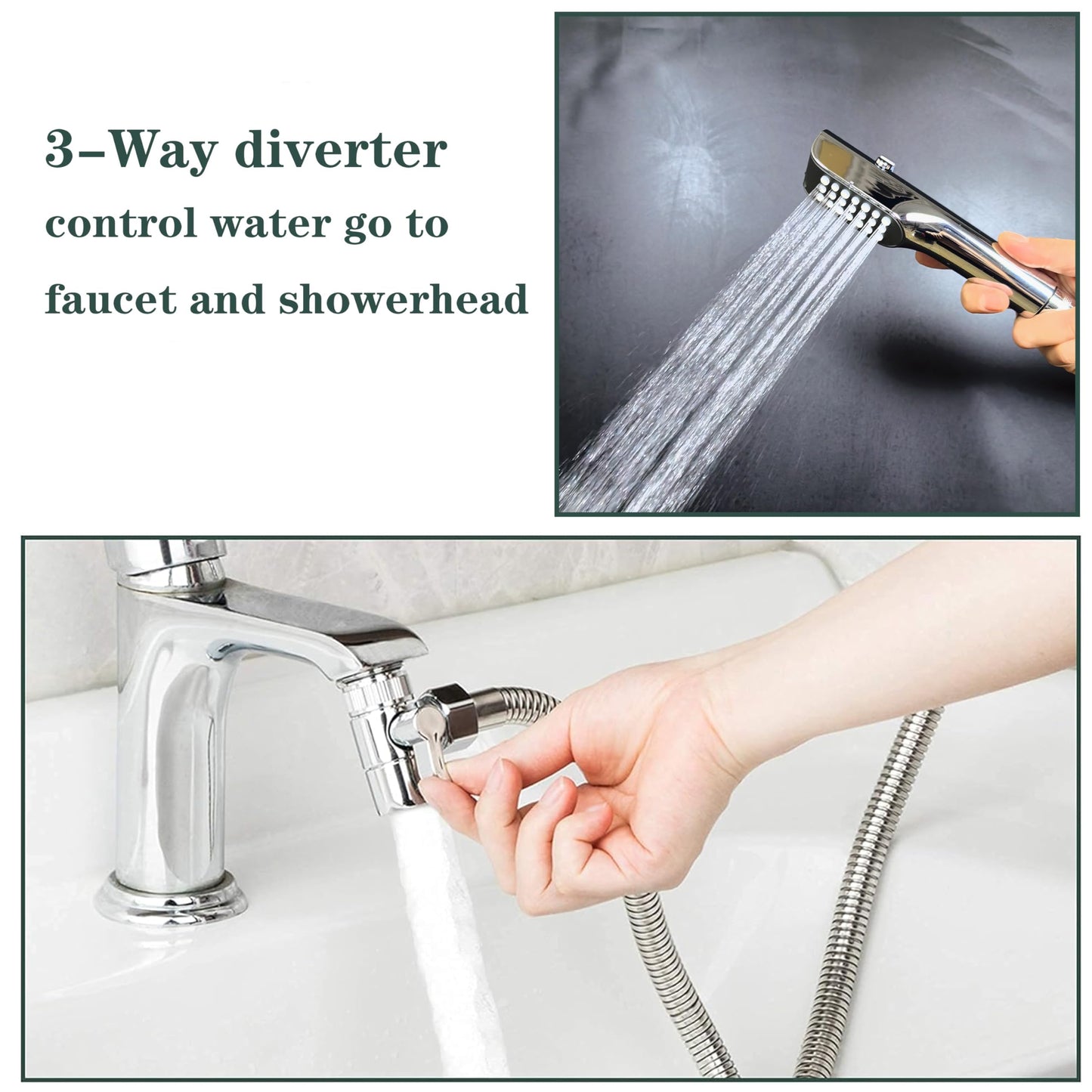 Tub faucet spayer attachment ,Bathtub Shower Head Sink-Faucet with 5 Adapters, 79" Hose for Pet Dog Rinse , Baby Bath & Hair washing , ON/OFF Extension for Tub Faucet, Utility Sink, Garden,Bathroom