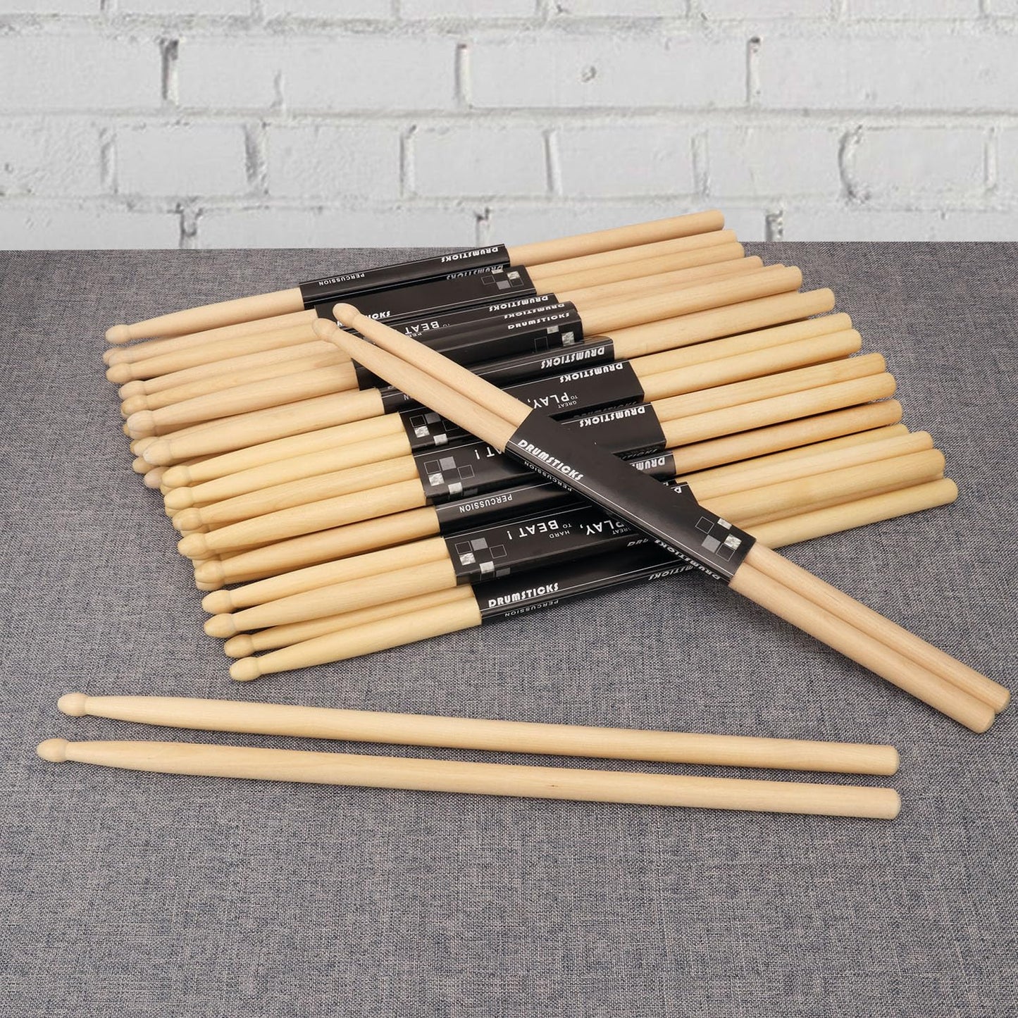 kukmakri 36 Pairs 5A Drum Sticks - 16 Inch Premium 5A Maple Wood Tip Drumsticks, Classic and Durable Wood Tip Drumsticks for Musical Instrument and Beginners