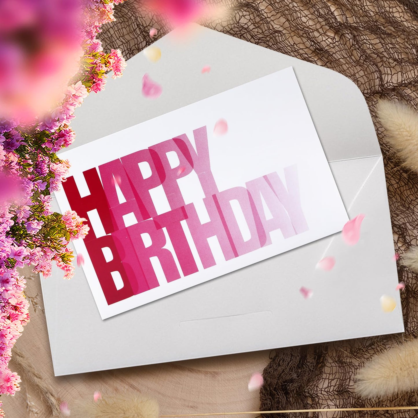 XXINMOH 102 Pack Happy Birthday Cards Bulk with 4x6 Envelopes, Blank Inner, 6 Designs for Students, Work, Office, Gradient Colorful Font (Plus 102 Envelopes)