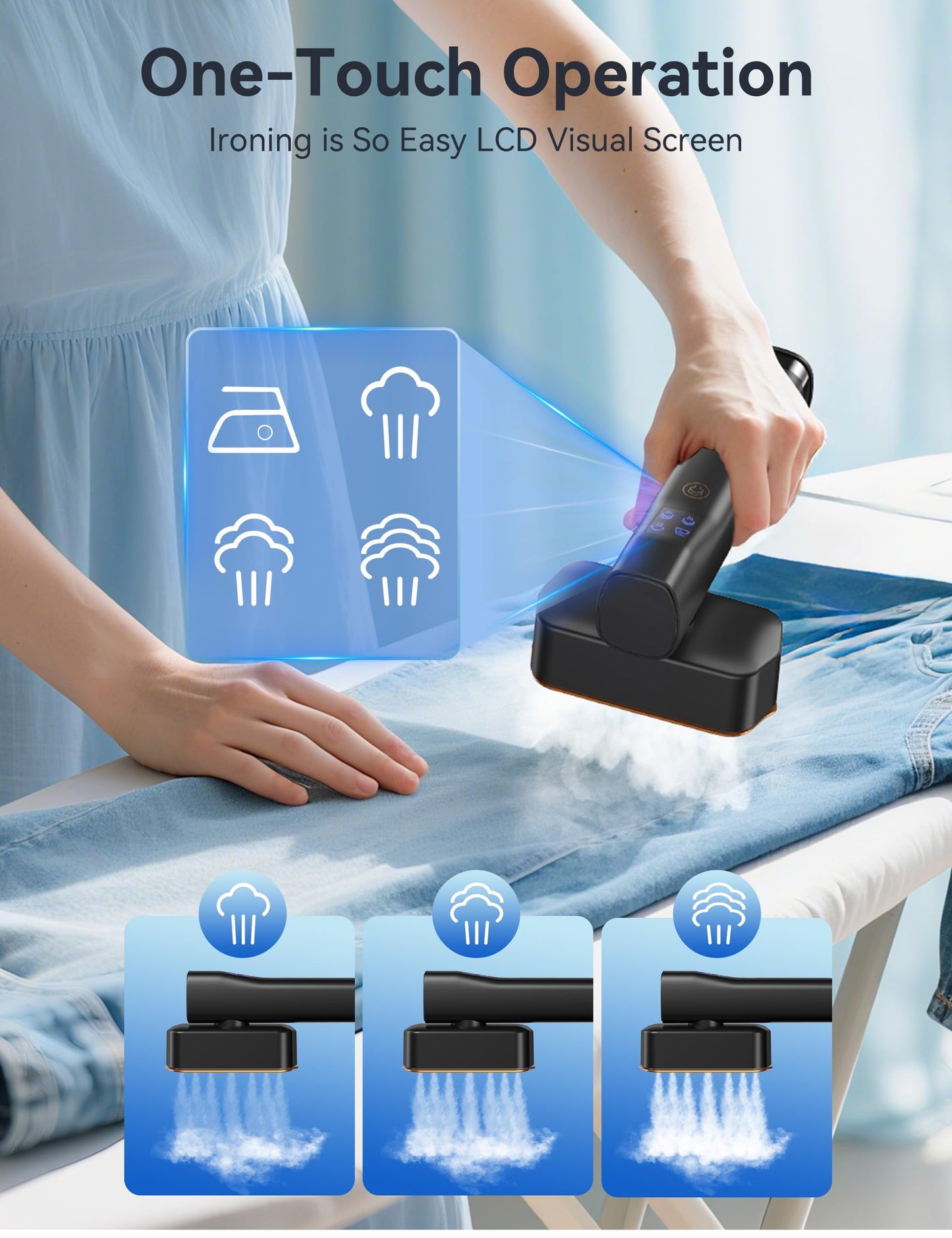 Steamer for Clothes, Sundu Portable 2-in-1 Steamer & Iron, 15s Fast Heat-up, 100ml Water Tank, Ironing Gloves, 20 Min Continuous Steam, Wrinkle Remover for Garment, Travel & Home Use (Black&gray)