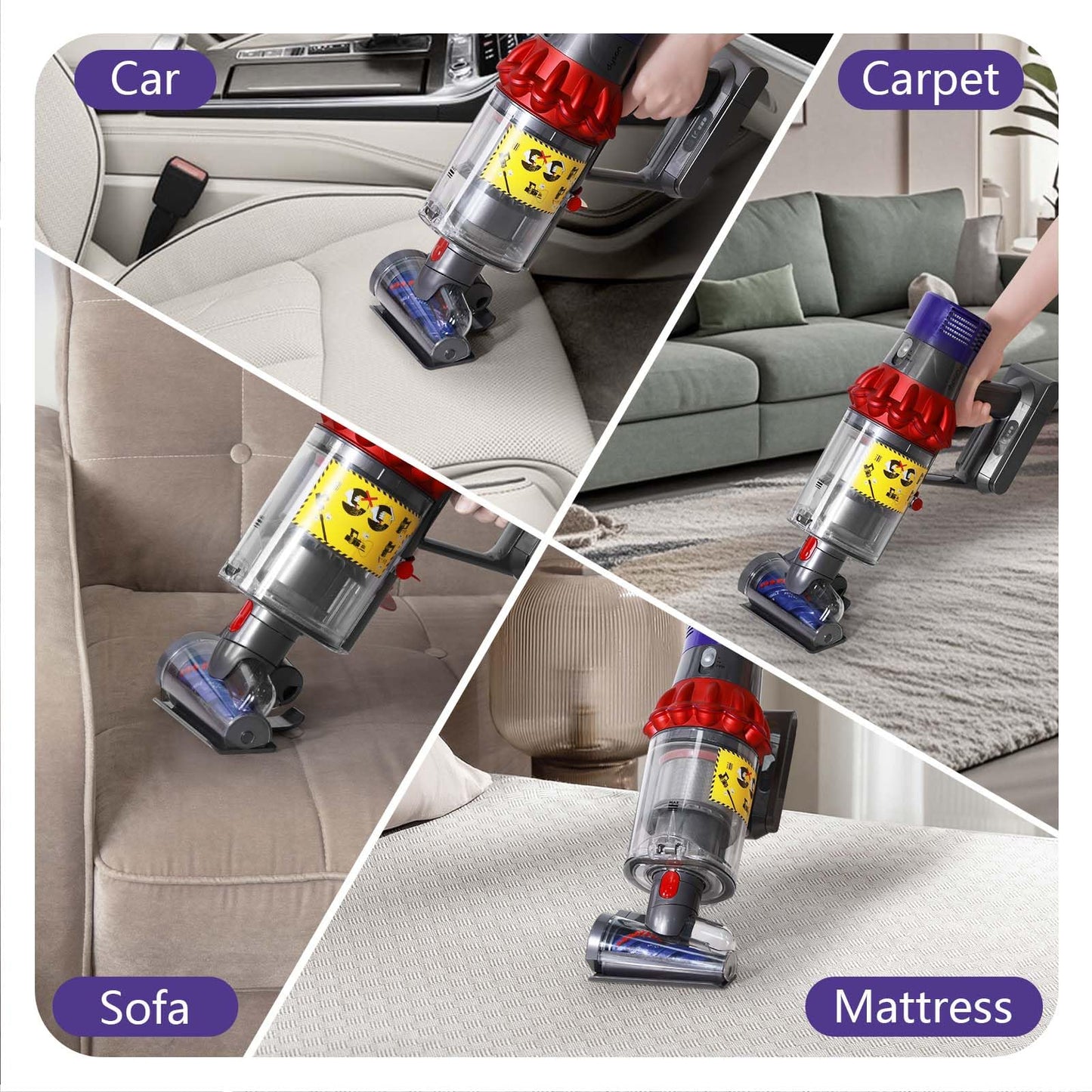 Mini Motorized Tool Brush Head Compatible with Dyson V7 V8 Cyclone V10 V11 V15, Anti-Tangle Attachment Replacement Head Suitable for Long Hair and Pet Hair