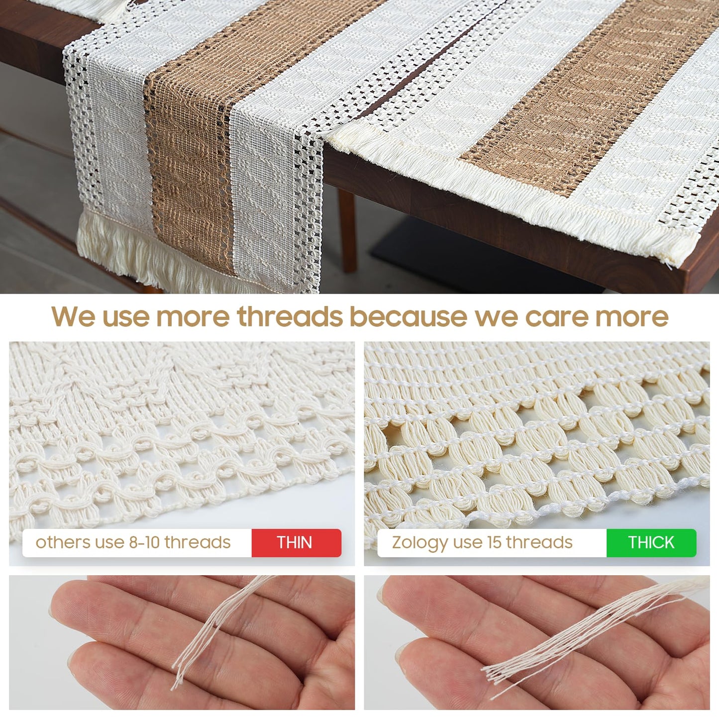Placemats Set of 6 with Charger Plates Table Mats Table Runner and Napkin Rings,Made of Natural Cotton Burlap and Corn Husk,Non-Slip Heat-Resistant Boho Fall Placemats for Dining Table Décor