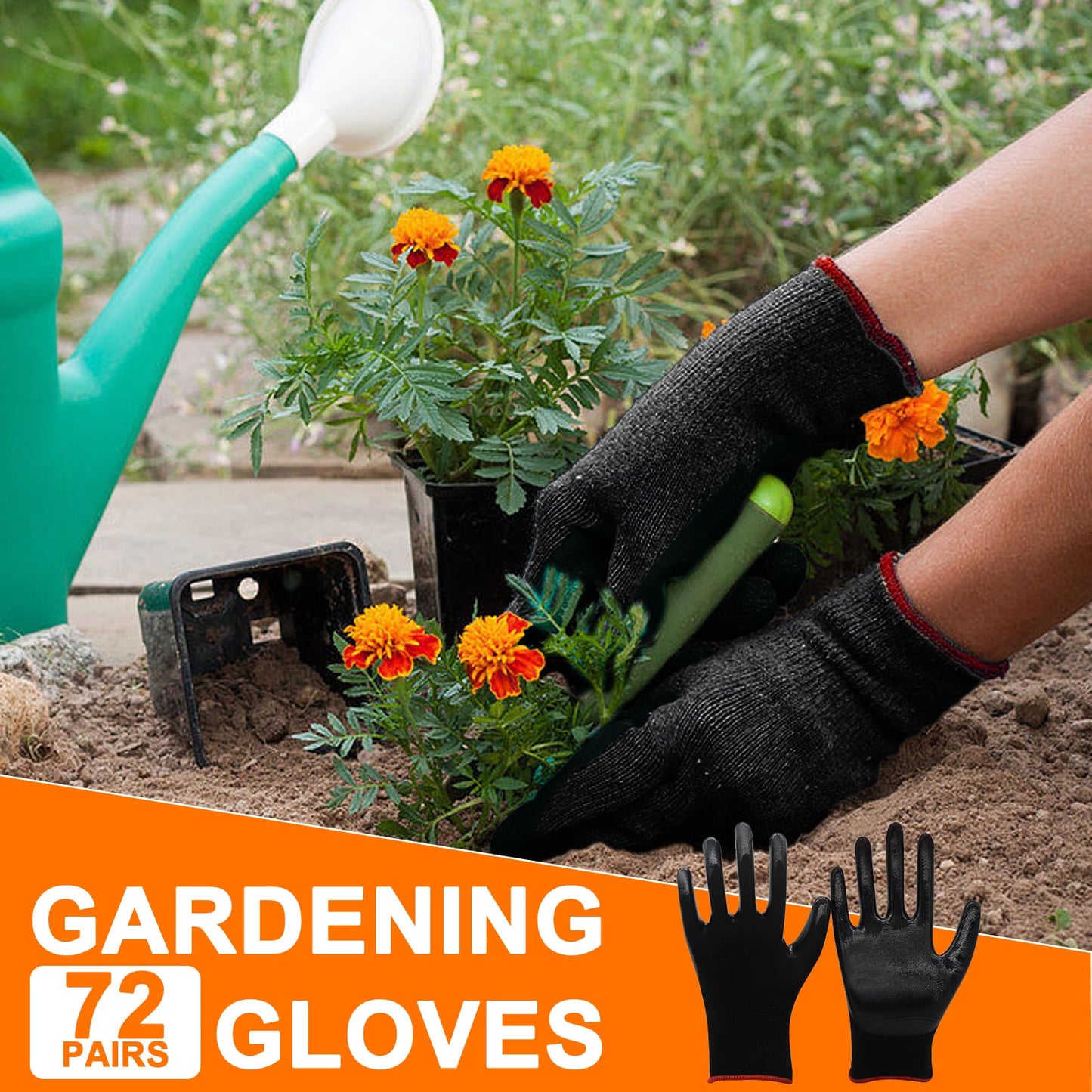 Voittozege 72 Pairs Gardening Gloves for Men Women Rubber Coated Work Gloves for Men Women Multipack Safety Construction Glove for Gardening Assembly Landscaping Construction