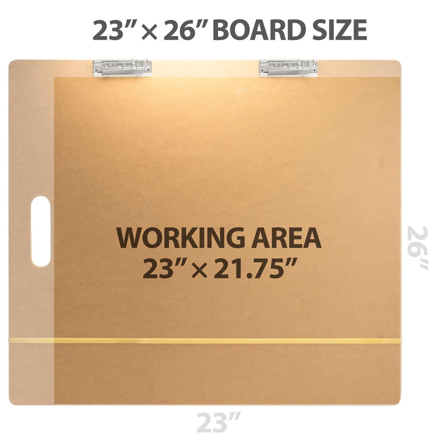 Officemate 23" x 26" Artist Sketch Board with Handle for Drafting Art - Portable Wooden Clipboard for Class, Studio or Field Use (83099)