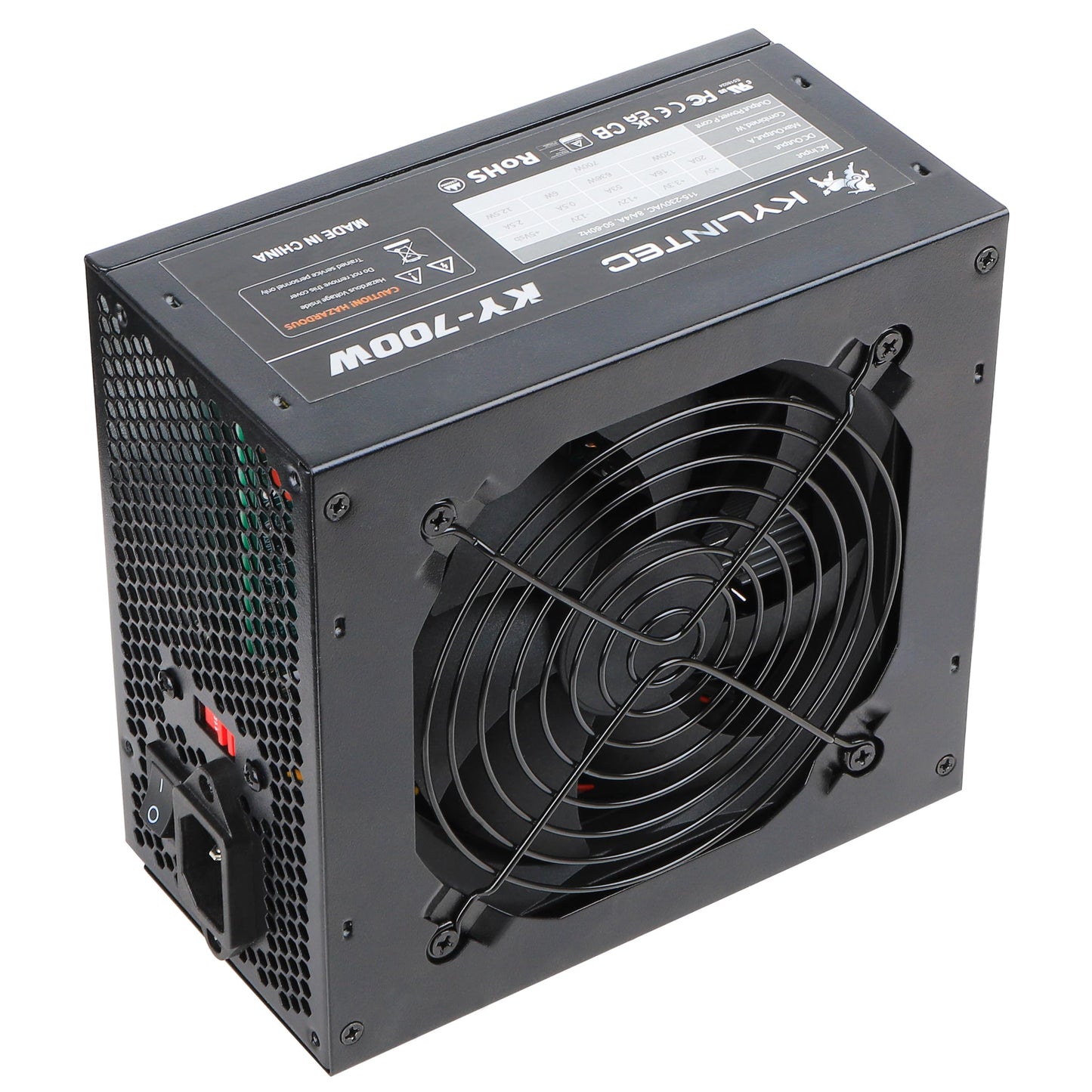 700w Power Supply Non-Modular ATX PSU with 6+2 Pin Connectors PFC Protection and 120mm Silent Fan Gaming PSU KY-700 Black