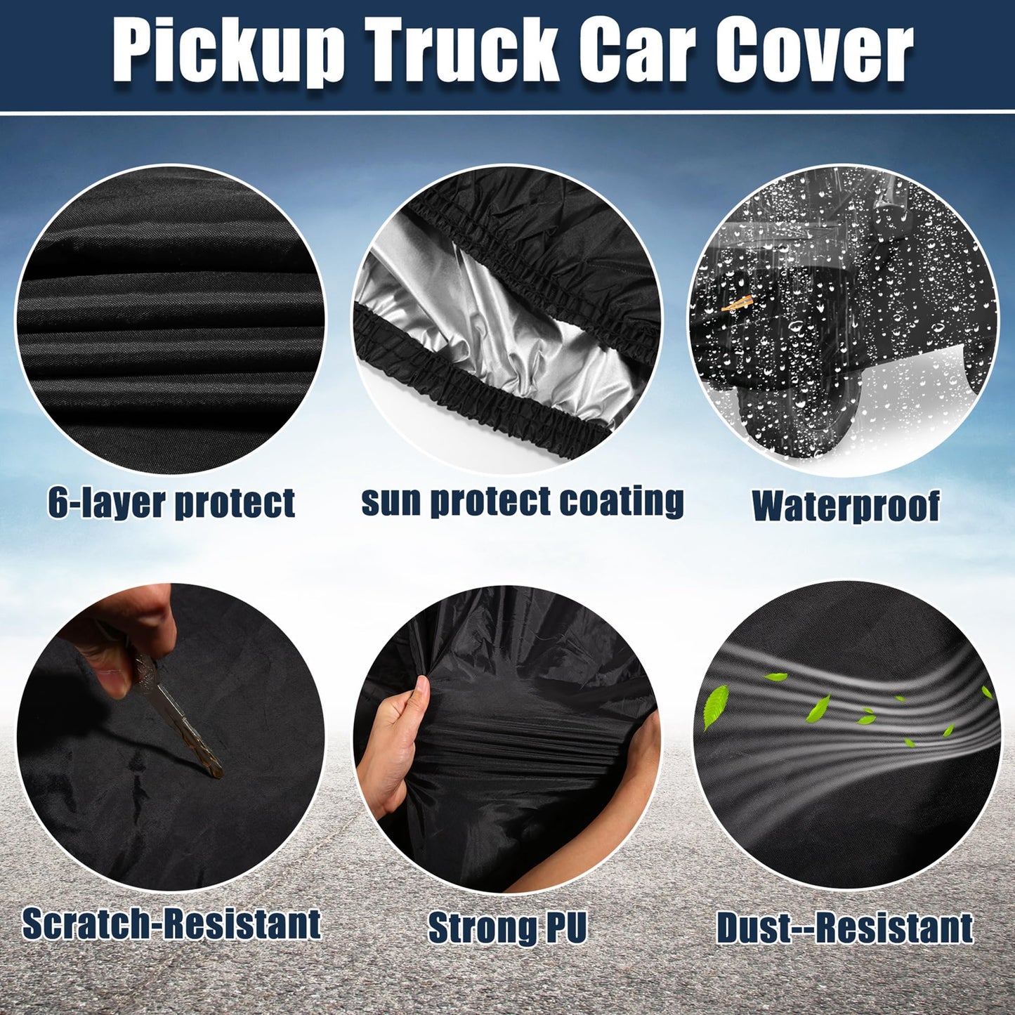 X AUTOHAUX SUV Car Cover Fit for Jeep Wrangler JK JL 2 Door 2007-2021 Outdoor Waterproof Sun Rain Dust Wind Snow Protection 210D Oxford Black
