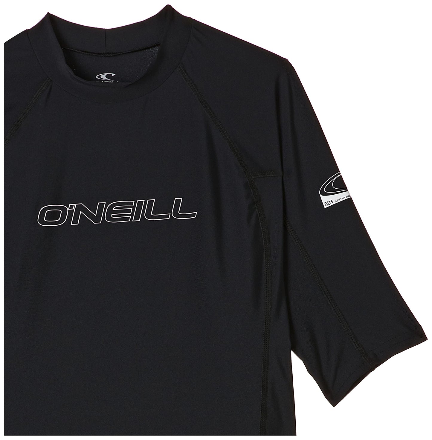 O'Neill Wetsuits Men's Basic Skins UPF 50+ Short Sleeve Rash Guard, Black, Medium