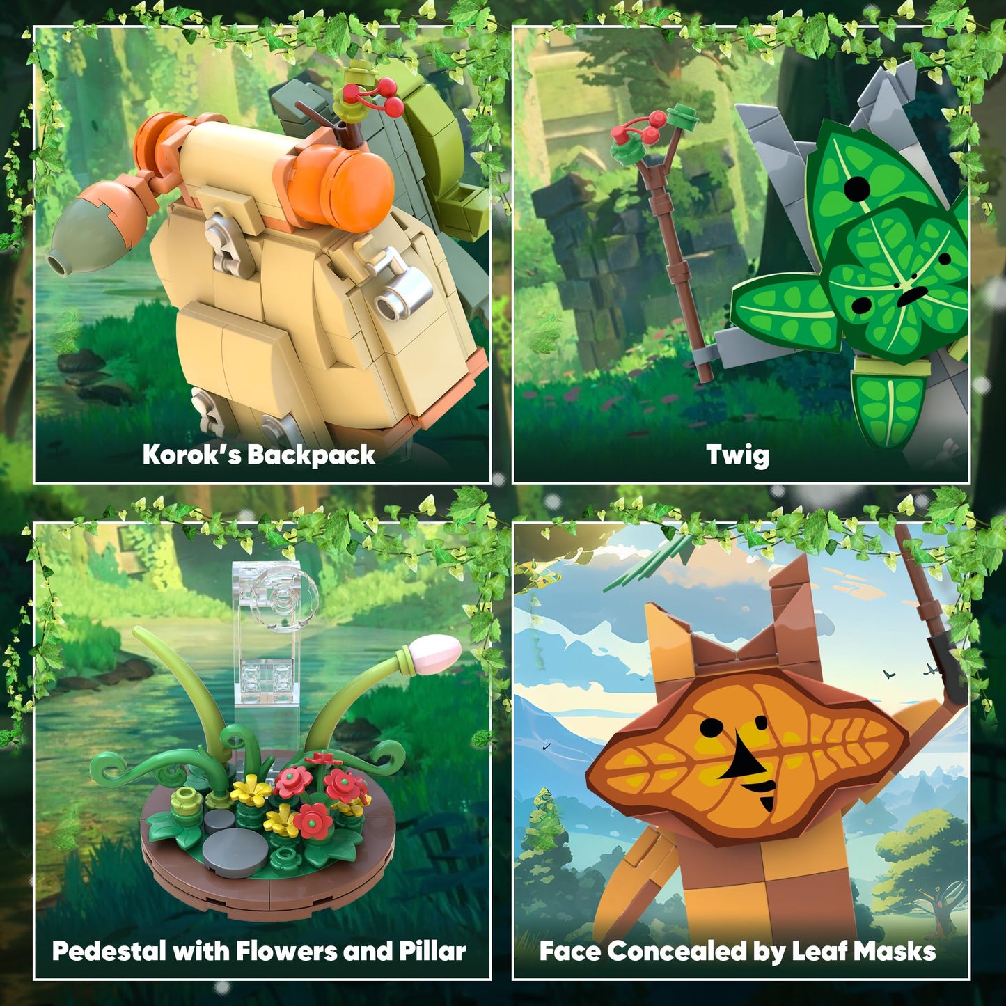 Koroks Building Set, 5 Characters Building Block Sets for Game Fans, Cute Game Merch Action Figures, Great Toys Gifts for Fans Kids Adults