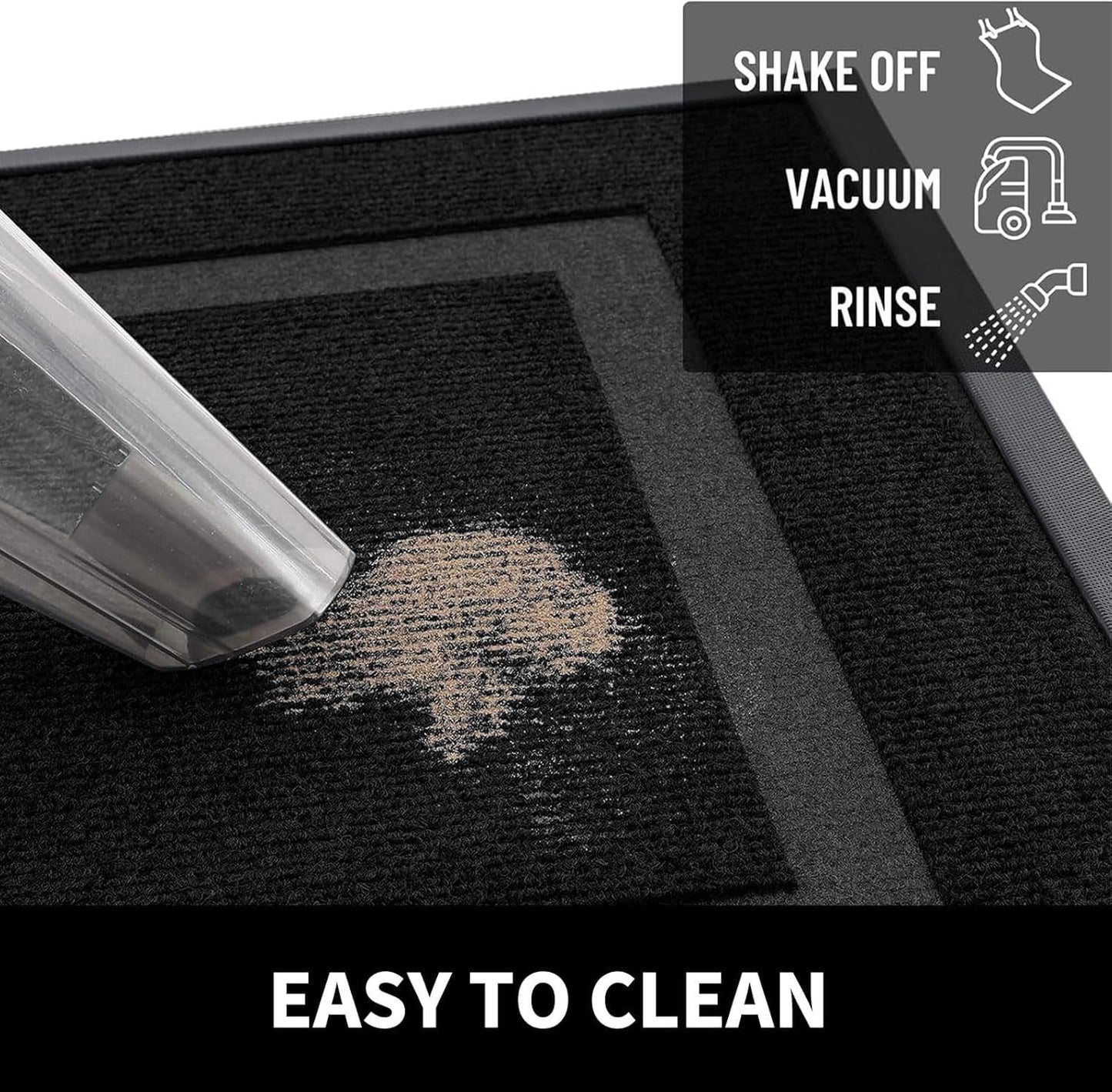 Arotive Front Door Mat Outdoor Indoor Entrance, Non Slip Heavy Duty Sturdy Natural Rubber Mat, Durable & Fade Resistant, Easy Clean Low Profile Welcome Mat for Entryway and Patio, 36 x 24, Black