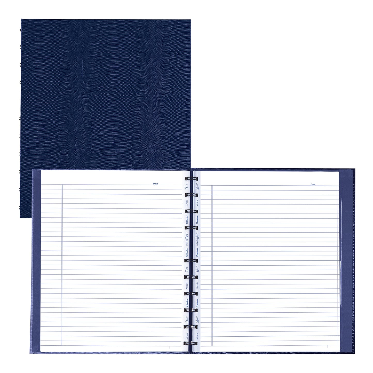 Blueline MiracleBind™ Notebook, Lizard-Like Hard Cover, 11" x 9-1/16", 150 Pages, Indigo Blue (AF11150.82)