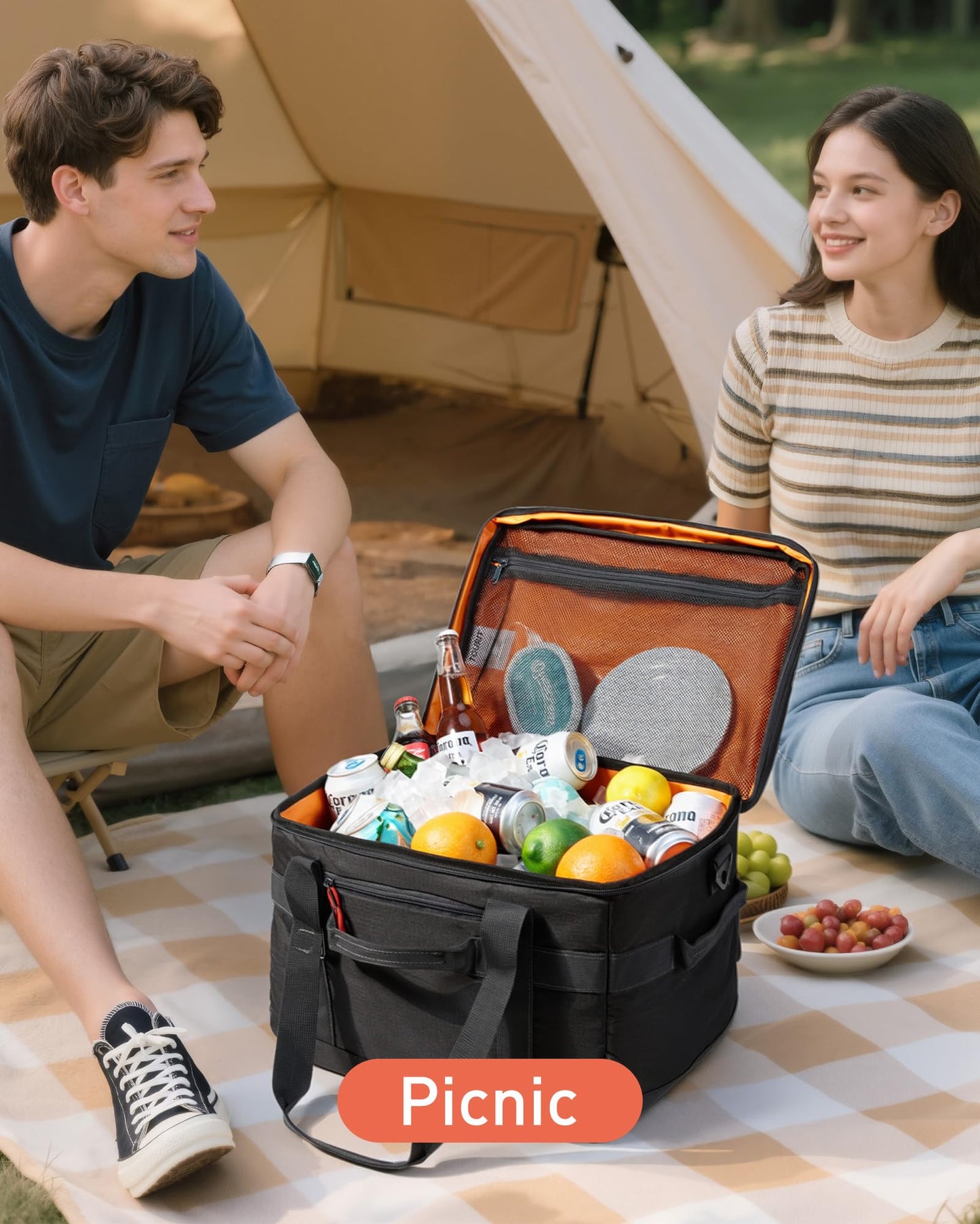 TOURIT Cooler Bag 60-Can Insulated Soft Cooler Large Collapsible Cooler Bag 40L Lunch Coolers for Picnic, Beach, Work, Trip