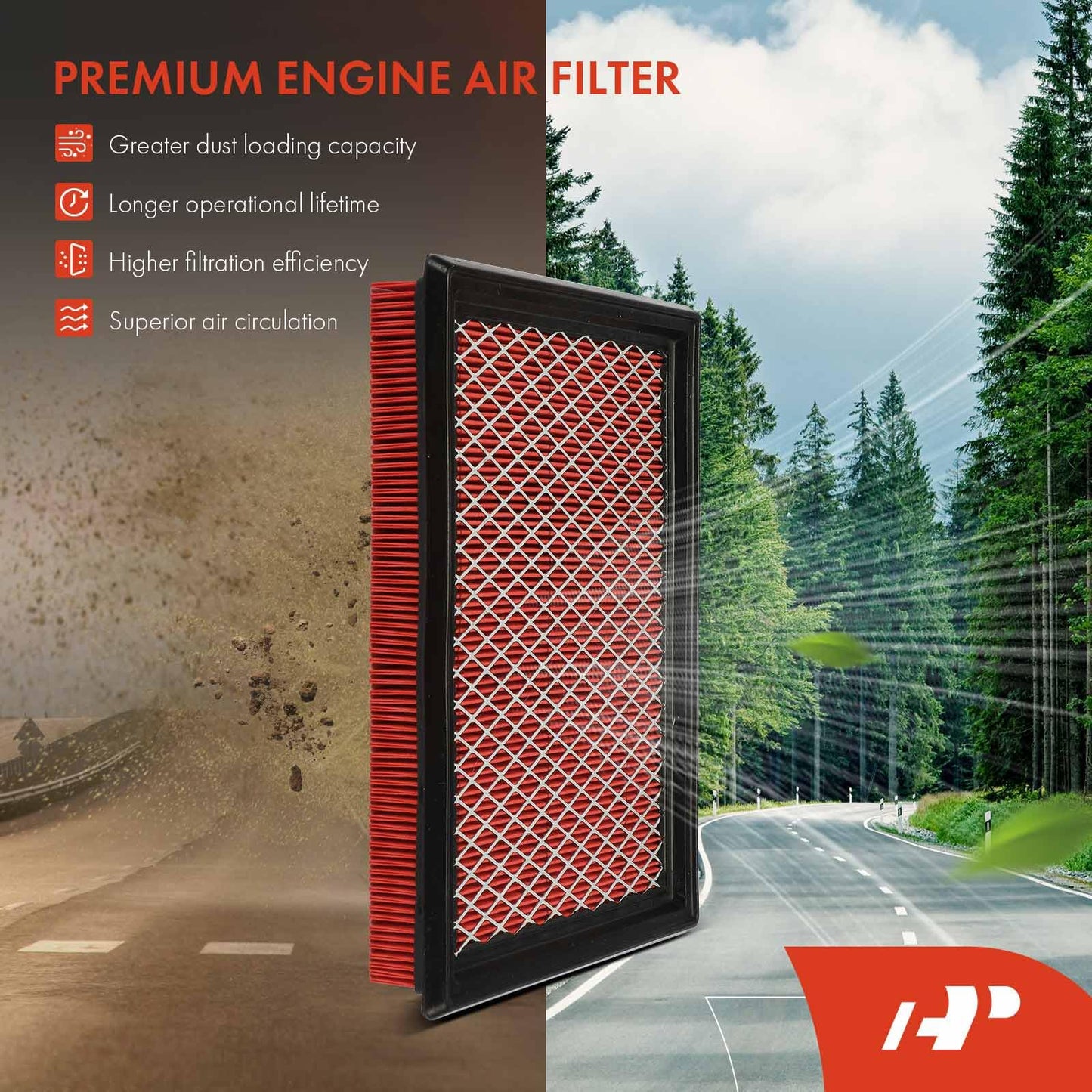 A-Premium 2-PC Pre-oiled Engine Air Filter Compatible with Nissan Rogue 08-13, Sentra 07-19, Juke 11-17, Rogue Select & Infiniti Q50, Q60, QX70, Q70, Q70L, FX35, FX37, FX50, M56