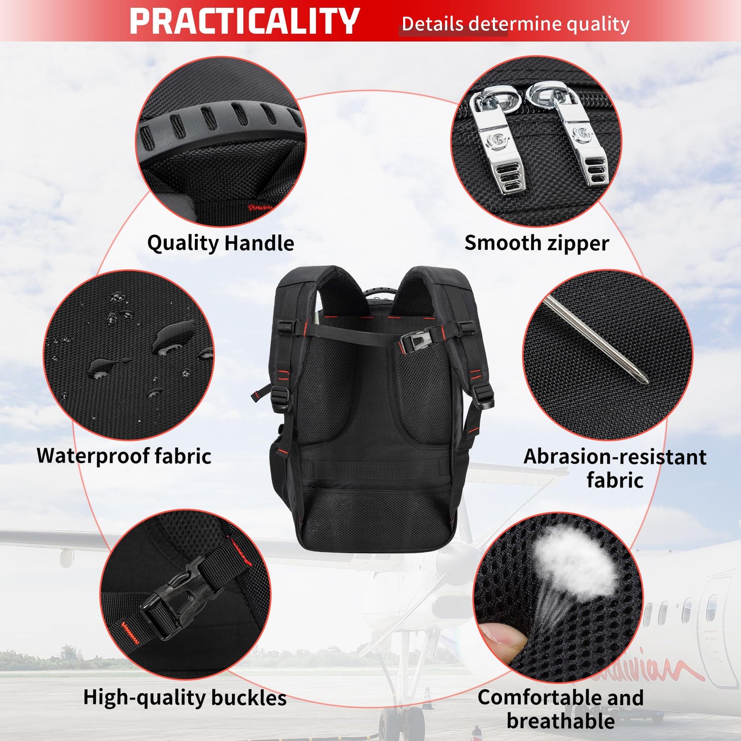 Travel Business Laptops Backpack, Expandable 70L Carry-On Luggage Backpacks for Men, with Shoes Compartment, Waterproof Outdoor Casual Daypack Gym Sports Bags College School Computer Backpack, Upgrade