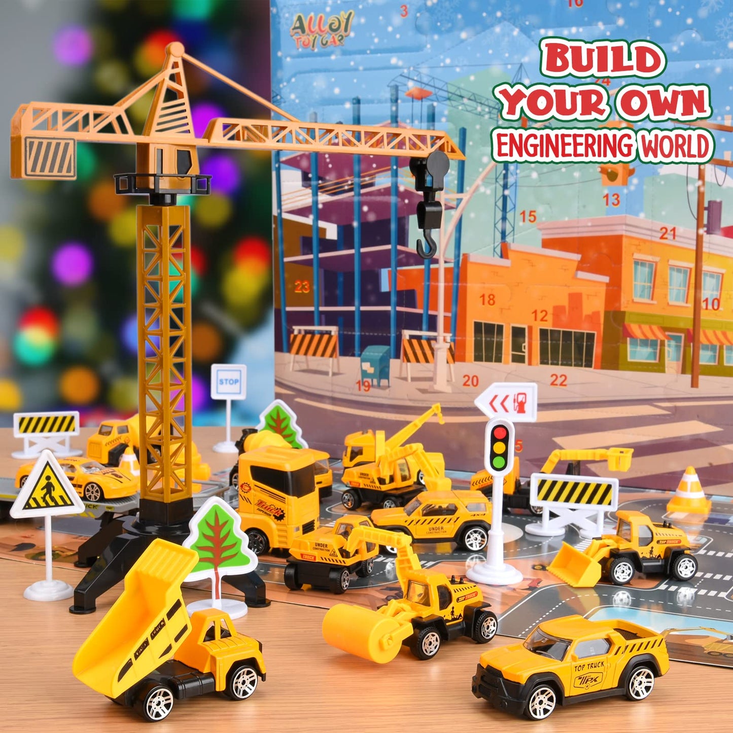 Christmas Advent Calendar 2025 Kids, Exssary 3 4 5 6 Year Old Boy Gifts Construction Toys for Kids 3-5 24 Days Christmas Countdown Calendar 2025 Car Toys for 3-12 Year Old Boys