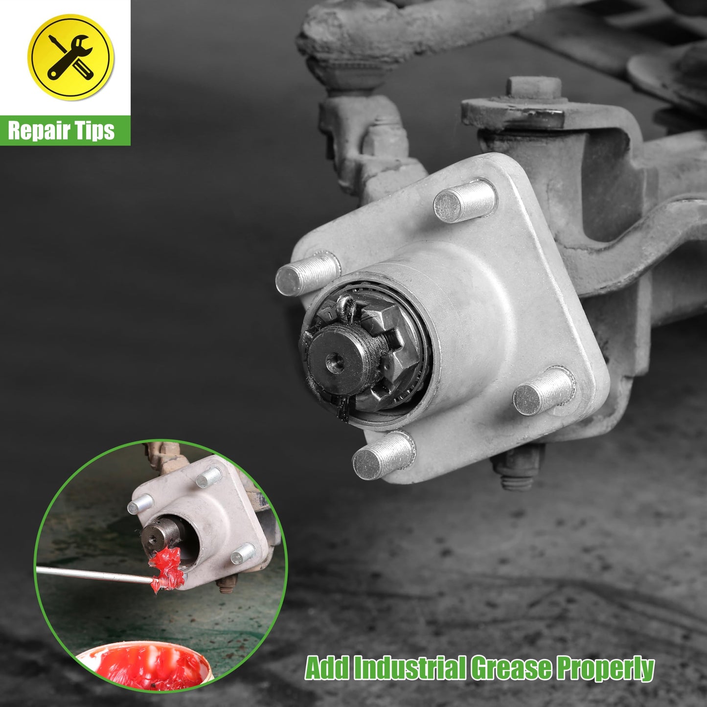 10L0L Golf Cart Front Wheel Hub Assembly for Yamaha G2 G8 G9 G14 G16 G19 G22 G29 Drive, Replaces JG5-WF511-10-00 JG5-WF511-00