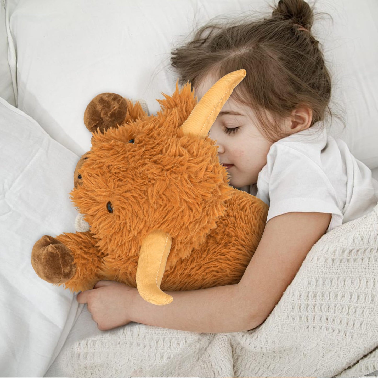 5lbs Highland Cow Weighted Stuffed Animals, 24in Giant Highland Cow Gift Plush Toy,Adorable Stuffed Animal for Kids and Adults Highland Cattle Plushie Pillow Decor