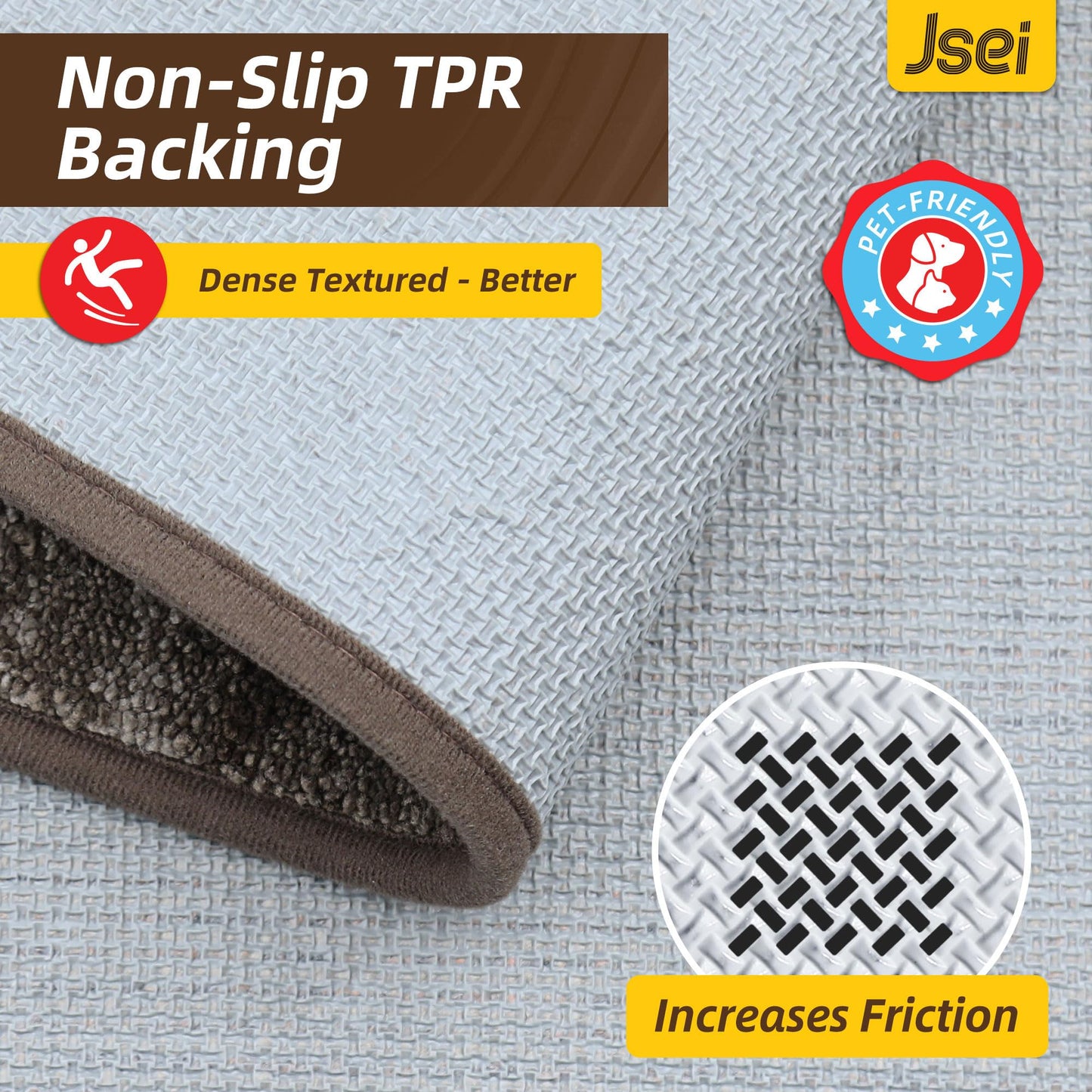 JSEI Dirt Trapper Door Mat 32"x48", Non-Slip Doormats Washable Entryway Mat, Welcome Floor Mat Absorbent Low Profile Dog Door Mats for Front Back Door, Wet Shoes & Paws, Brown