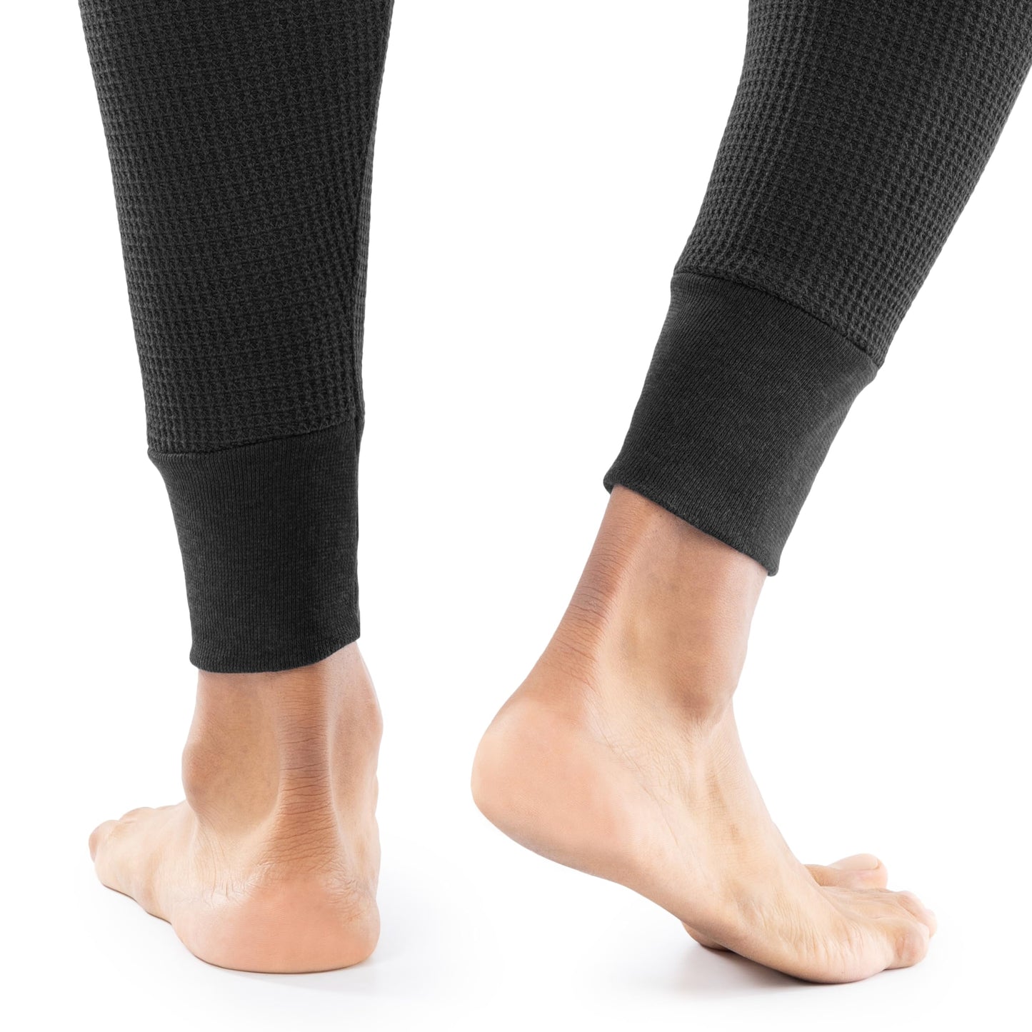 Indera Men's Traditional Long Johns Thermal Underwear Pant, Black, XL - Pack of 2