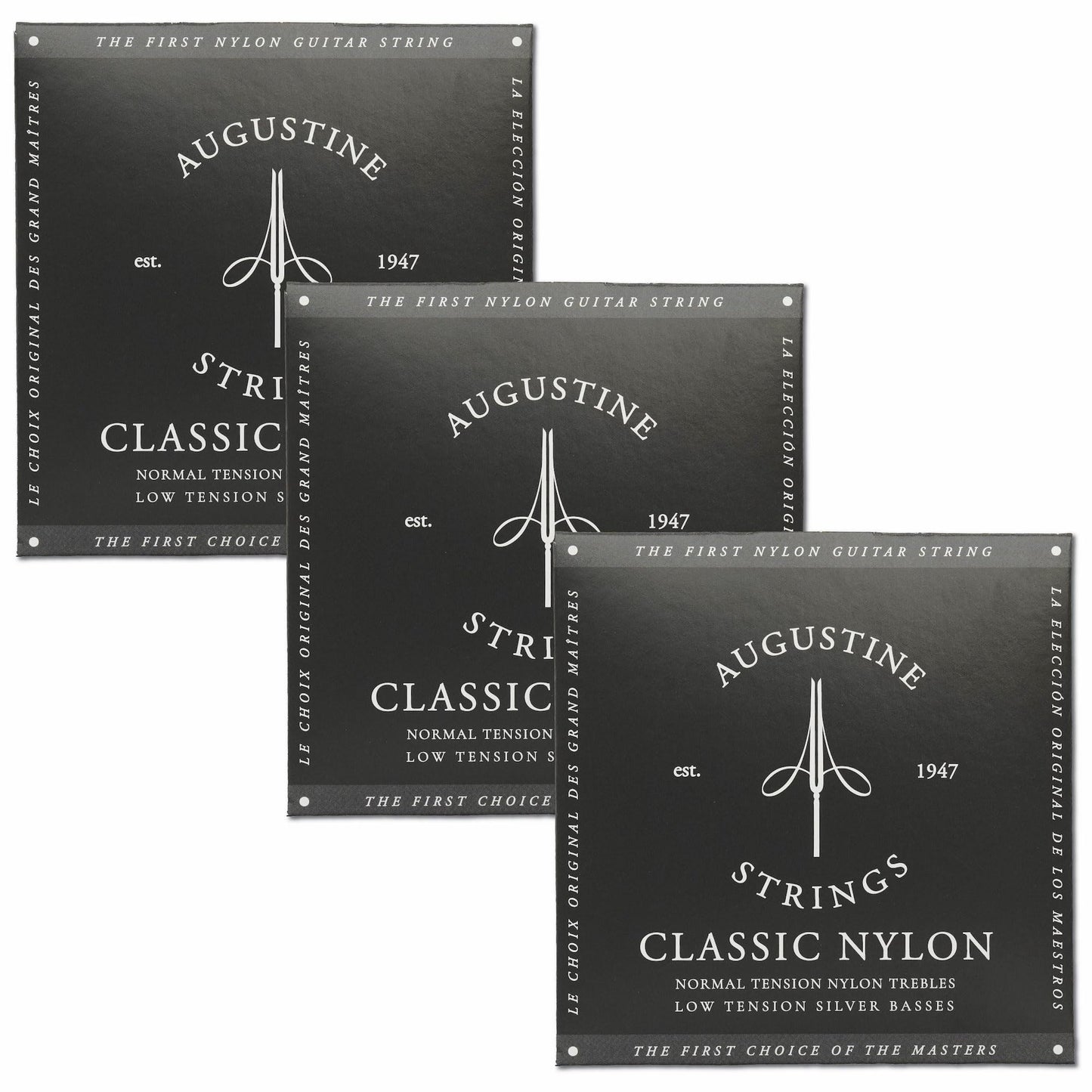 Classic Black - Low Tension Classical Guitar Strings 3-Pack