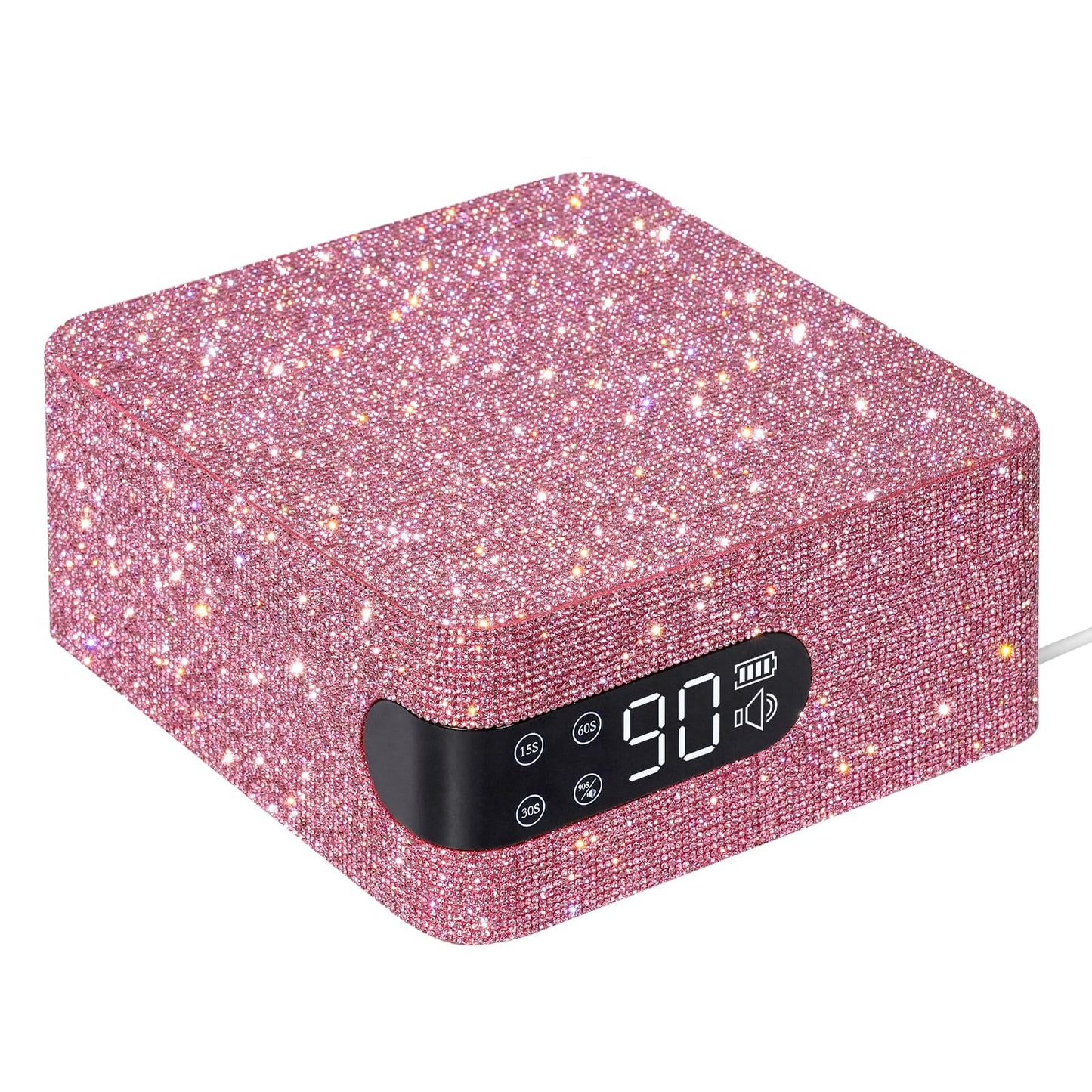 CHRISTINE SHELLY UV LED 96W Nail Lamp Professional Nail Dryer Sparkly Gel Polish Light with 4 Timer Setting Quick Dry Curing Lamp with Display Auto Sensor for Salon & Home Pink Diamond