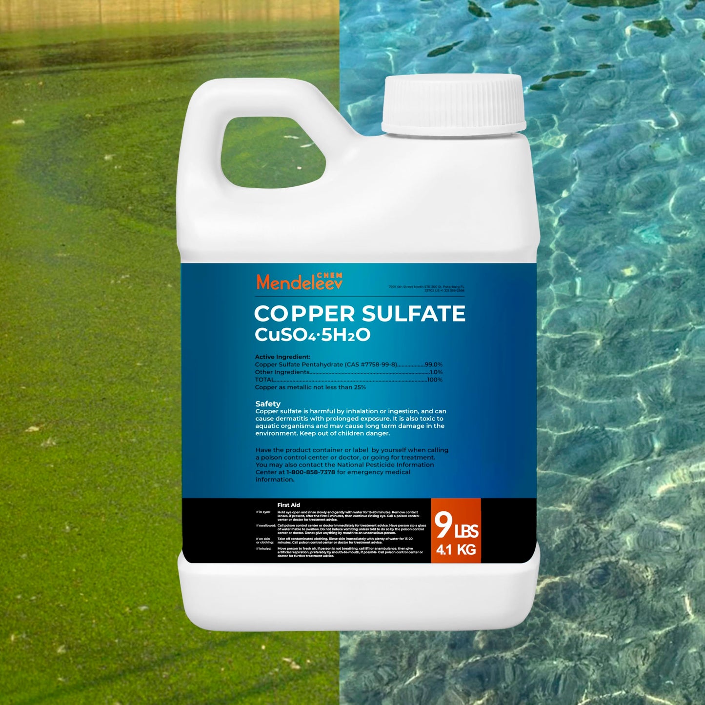 Copper Sulfate Crystals 9 Lb, Granular EPA Free