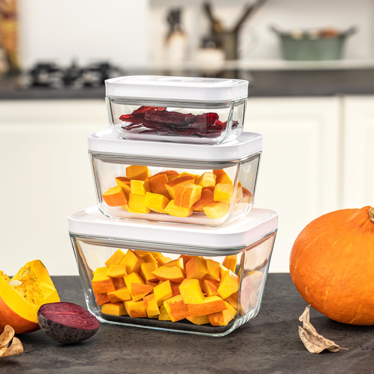 ZWILLING Fresh & Save 3-pc Glass Food Storage Container, Meal Prep Container, Assorted Sizes