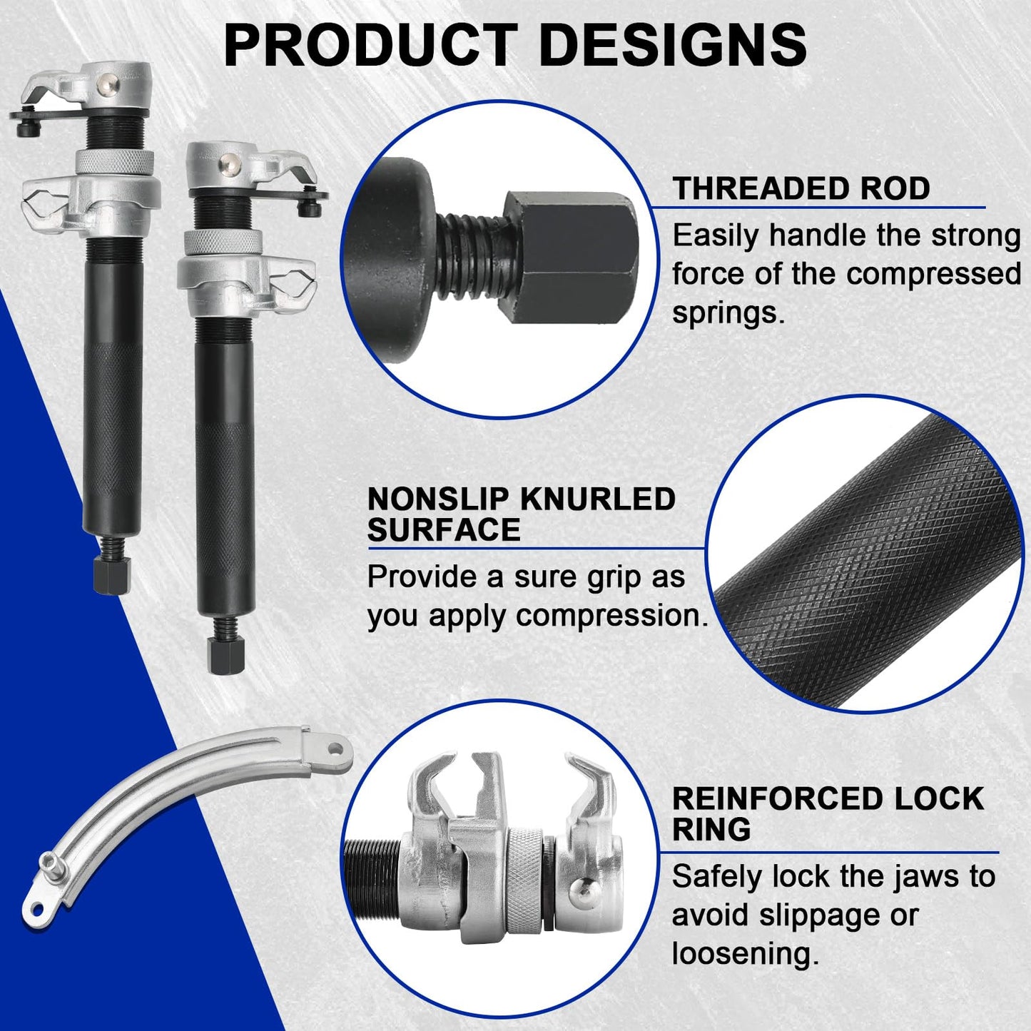 DASBET Coil Spring Compressor Tool | Automotive 2 pcs Heavy Duty Macpherson Strut Spring Compressor Set with Safety Bracket for Car Truck ATV UTV 2200 LB Capacity ﻿