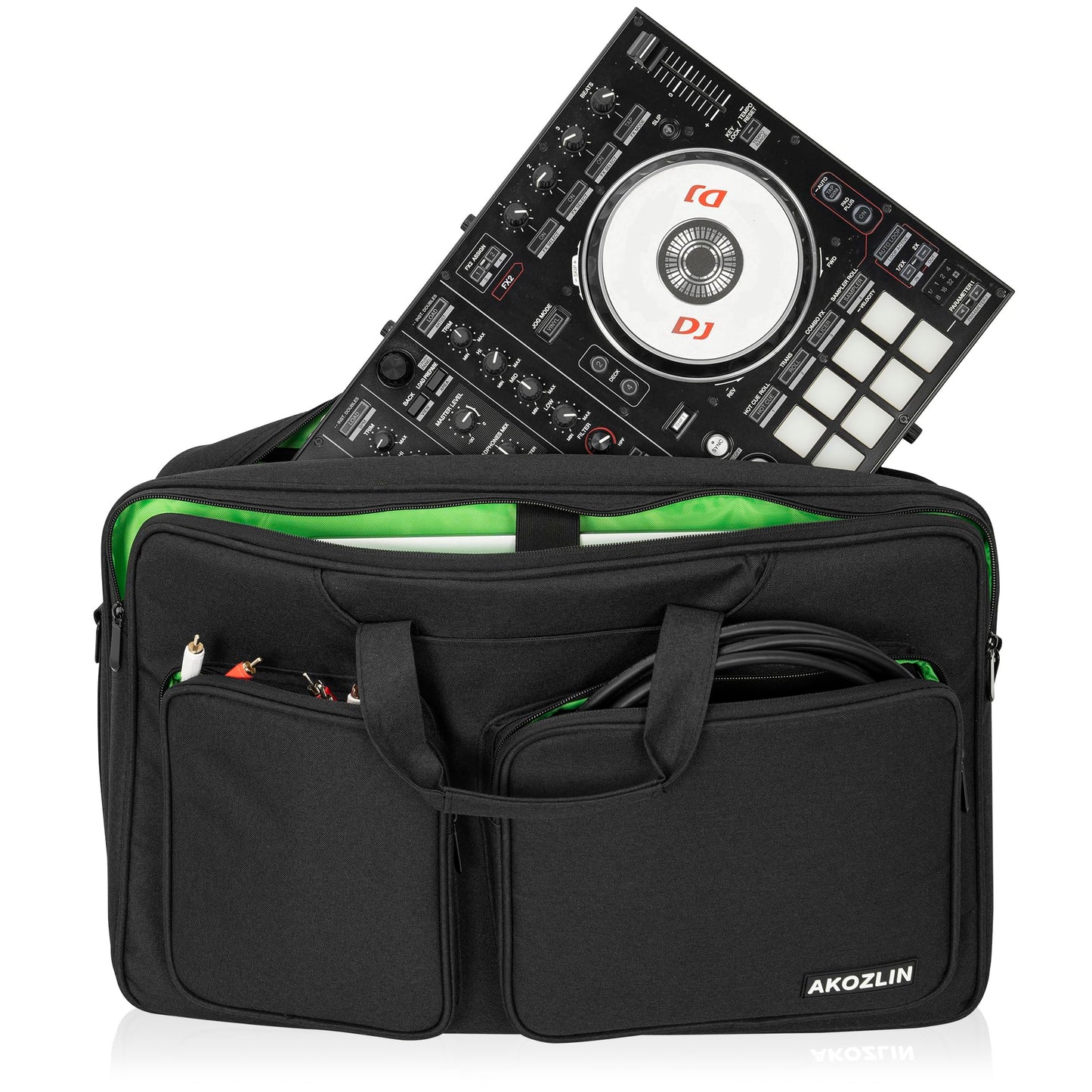 AKOZLIN Carry Case for Pioneer DJJ-FLX4 DJJ-REV1 DJJ-SB2 DJJ-SB3 DJ-400 DJJ-RB Controller Portable DJ Controller Carry Bag Double Layer Controller Travel Bag 21.3"×12.6"×5.5" Black
