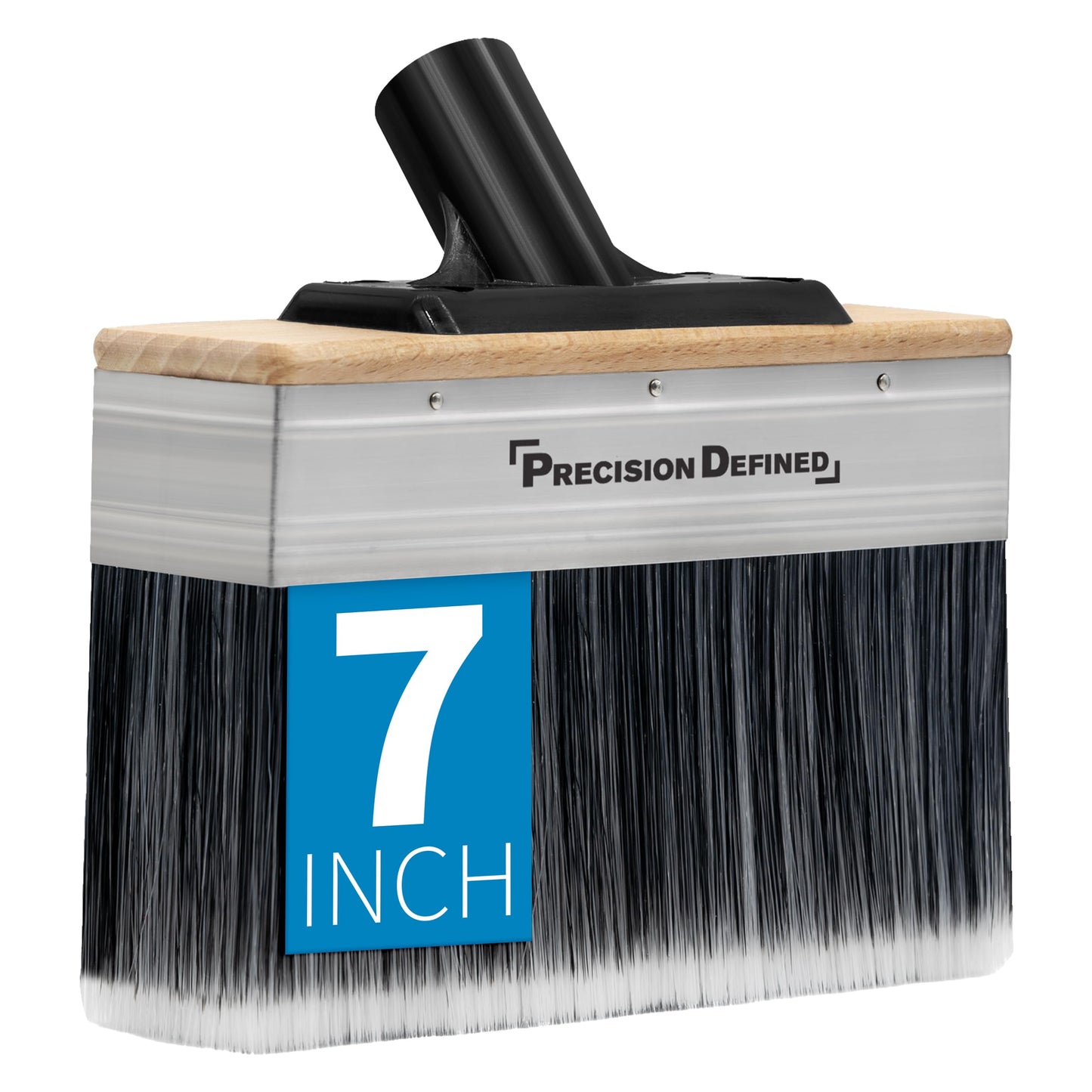 Precision Defined Deck Stain Brush, Large 7-Inch, Deck Brush for Paints, Heavy Duty Professional Stain Brush Set, Double Walled Brush, Fence and Wall Brush with Threaded Extension Pole, Sealers Brush