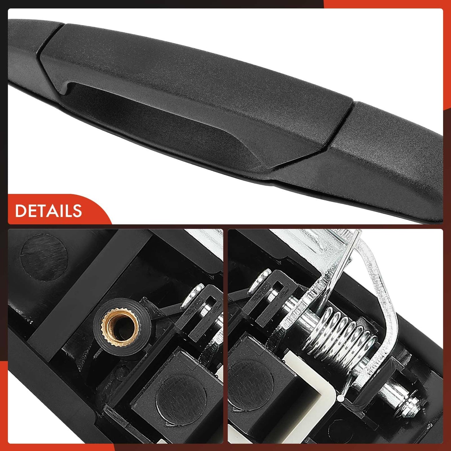 A-Premium 4-PC Set Exterior Door Handles Front Rear Driver Passenger Compatible with 2007 2008 2009 2010 2011 2012 2013 2014 Chevy Silverado 1500 Tahoe Suburban Avalanche & GMC Sierra Yukon, Black