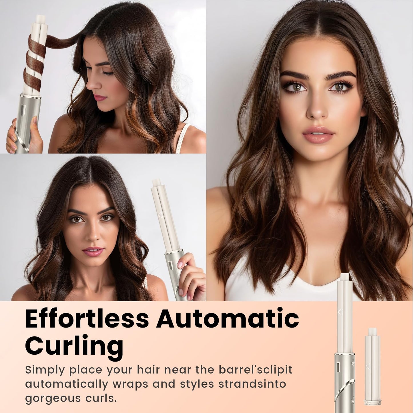 1 Pair Auto-Wrap Hair Curling Barrels Compatible with Shark FlexStyle Air Styling & Drying System, Self-Curling Accessories for Shark HD400 Series Hair Curl Barrels