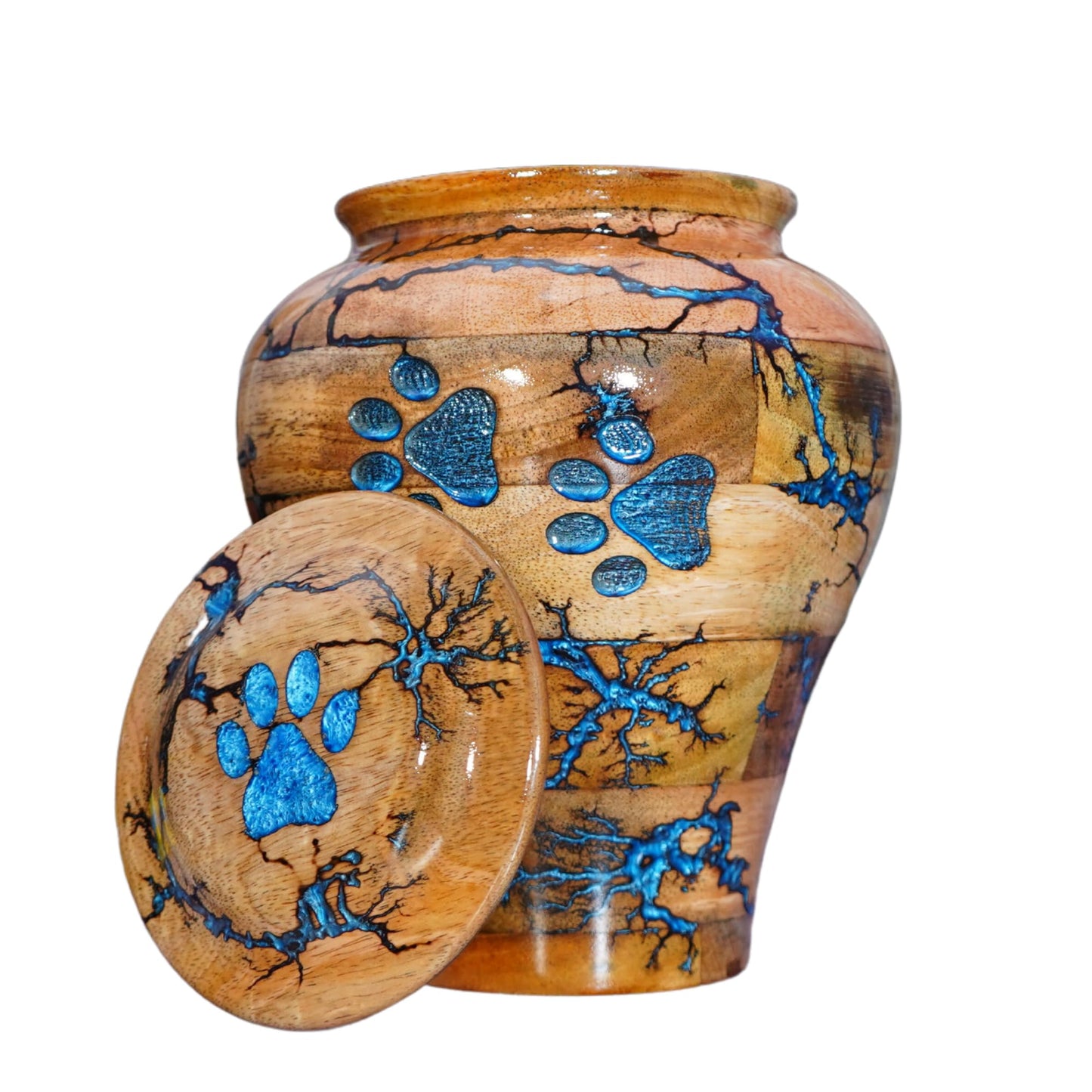 Wooden Urn for Pet Ashes - Cremation Box for Dogs and Cats - Small and Large (Medium 100 LBS)