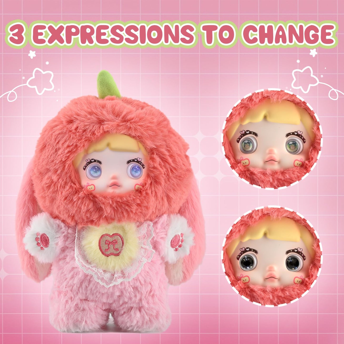 Blind Box Interesting Fruits Series Plush - 3 Expressions Adorable Mystery Plush Toys for Collectors - 7.1IN Random Surprise Doll with Unique Designs, 1PCS (Upgrade Packaging)