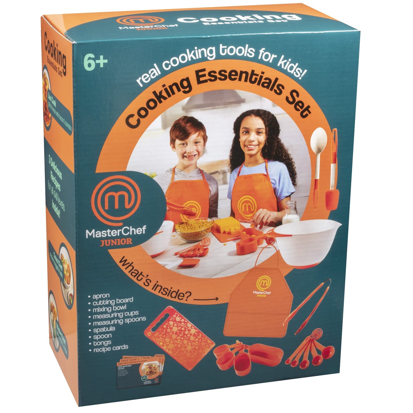 MasterChef Junior Cooking Essentials Set - 9 Pc. Kit Includes Recipes, Apron, Cutting Board, Mixing Bowl, Measure Cups, Spoons, Homemade