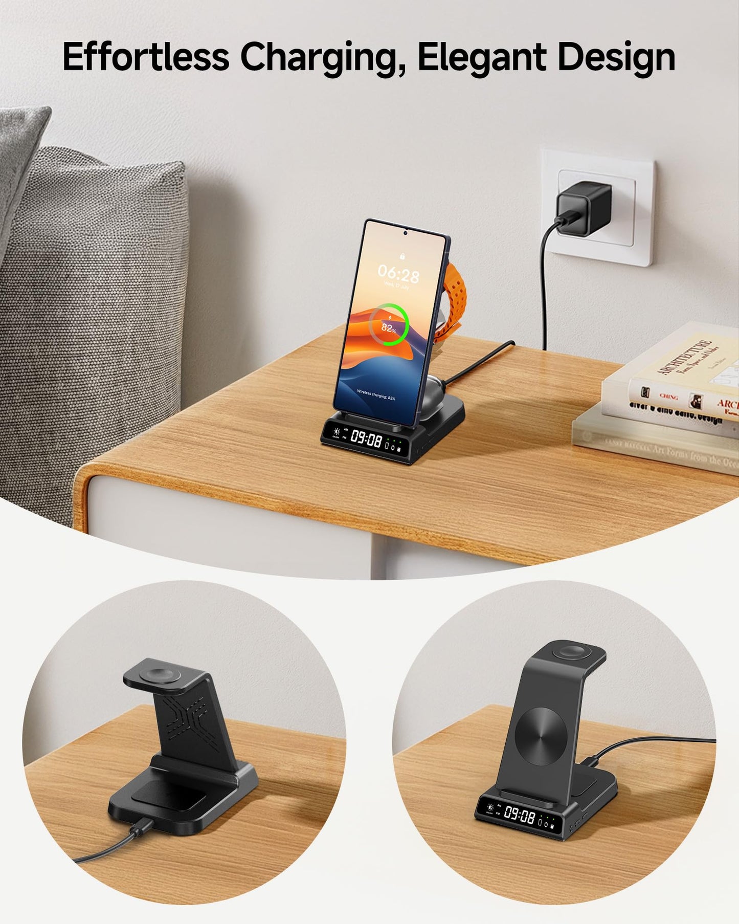 Wireless Charger for Samsung Devices, Wireless Charging Station for Galaxy S25 Ultra/S25+/S25/Z Fold 7/Z Flip 7/S24 Ultra/S23/S22, for Galaxy Watch 8 Classic/8/7/Ultra/6/5 Pro/5/4, Galaxy Buds3 Pro