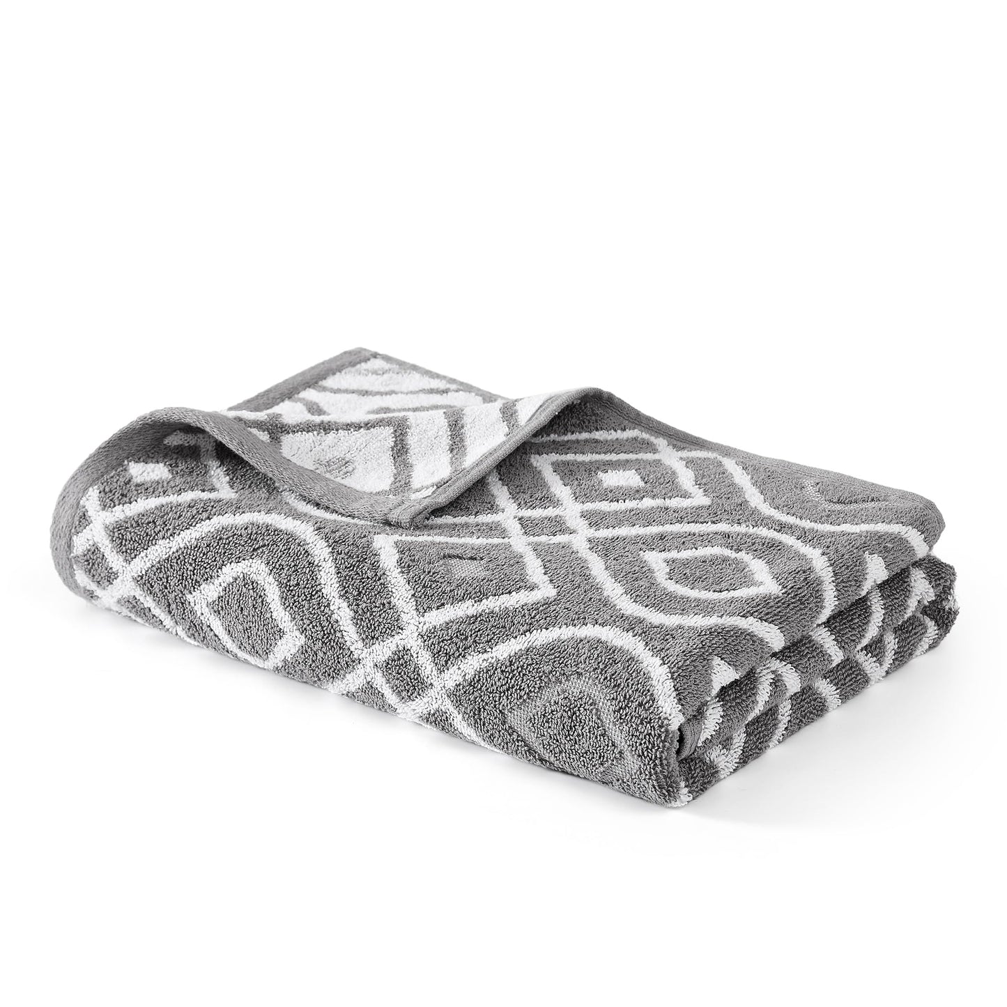 Amrapur Overseas 6-Piece Yarn Dyed Oxford Stripe Jacquard/Solid Ultra Soft 500GSM 100% Combed Cotton Towel Set [Ash Grey]