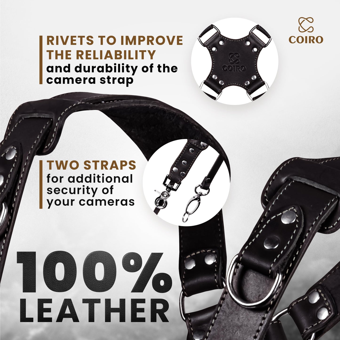 Camera Accessories Dual Harness Two Cameras - Shoulder Leather Strap - Multi Gear Double Camera Accessories DSLR/SLR ProInStyle