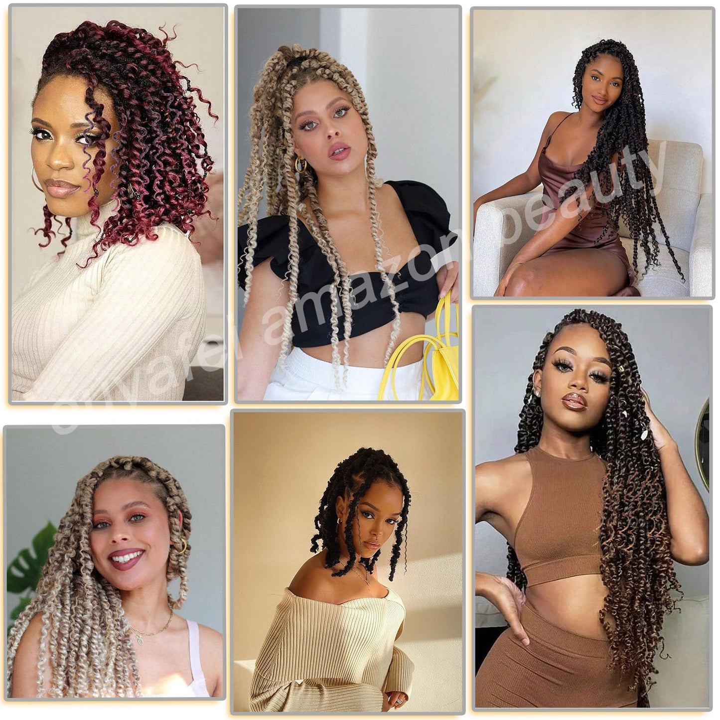 Boho Style Passion Twist Hair 22inch Long Pre-Twisted Crochet Goddess Passion Twist Hair 8Pack Pre Looped Curly Crochet Hair Bohemian Omre Brown Blonde New Passion Twist Crochet Hair fpr Women,T27/613