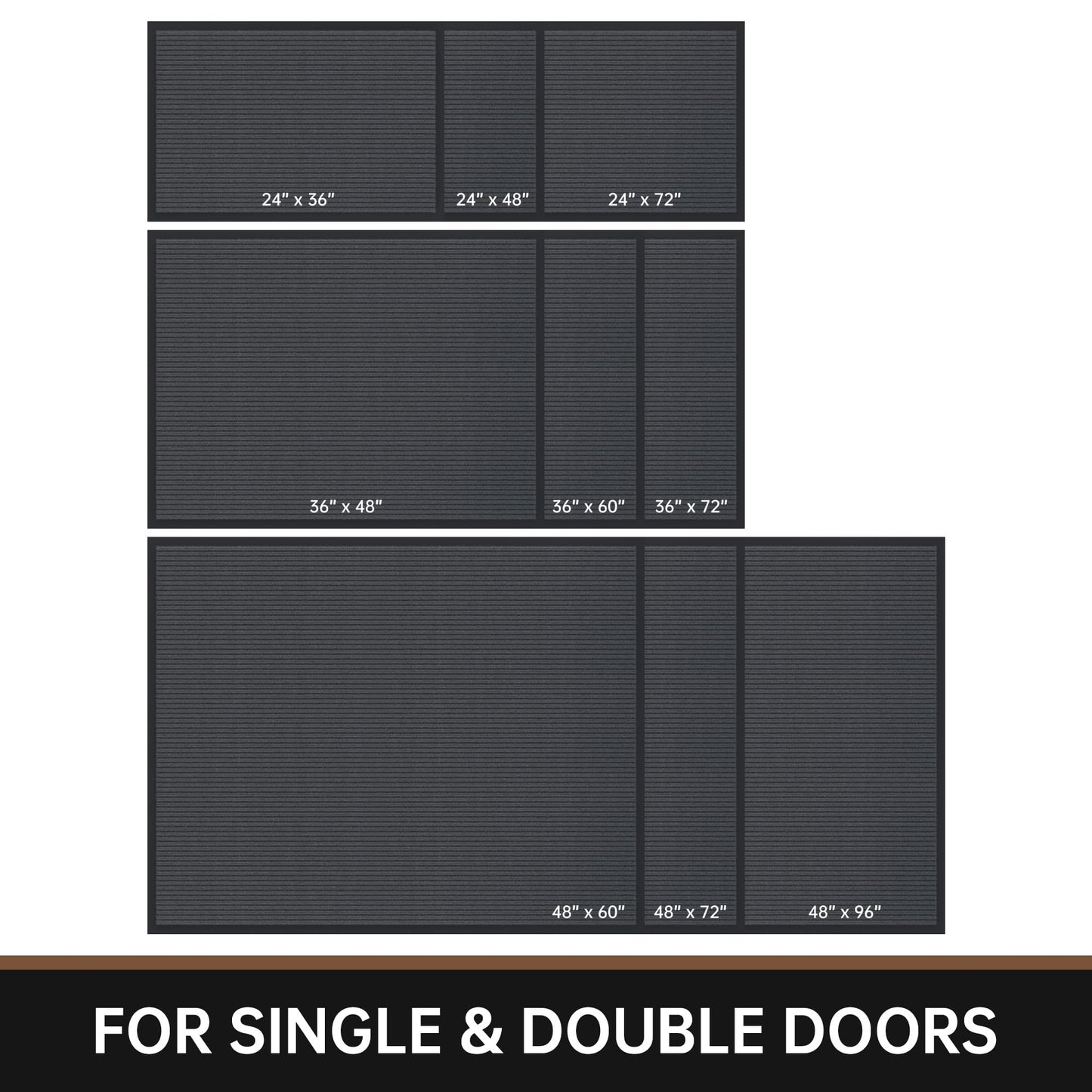 Front Door Mat, Heavy Duty Indoor Outdoor Doormat, 24" x 48" Non-Slip Front Welcome Mats for Entryway, Rubber Backing Low Profile Mats, Commercial Door Mat